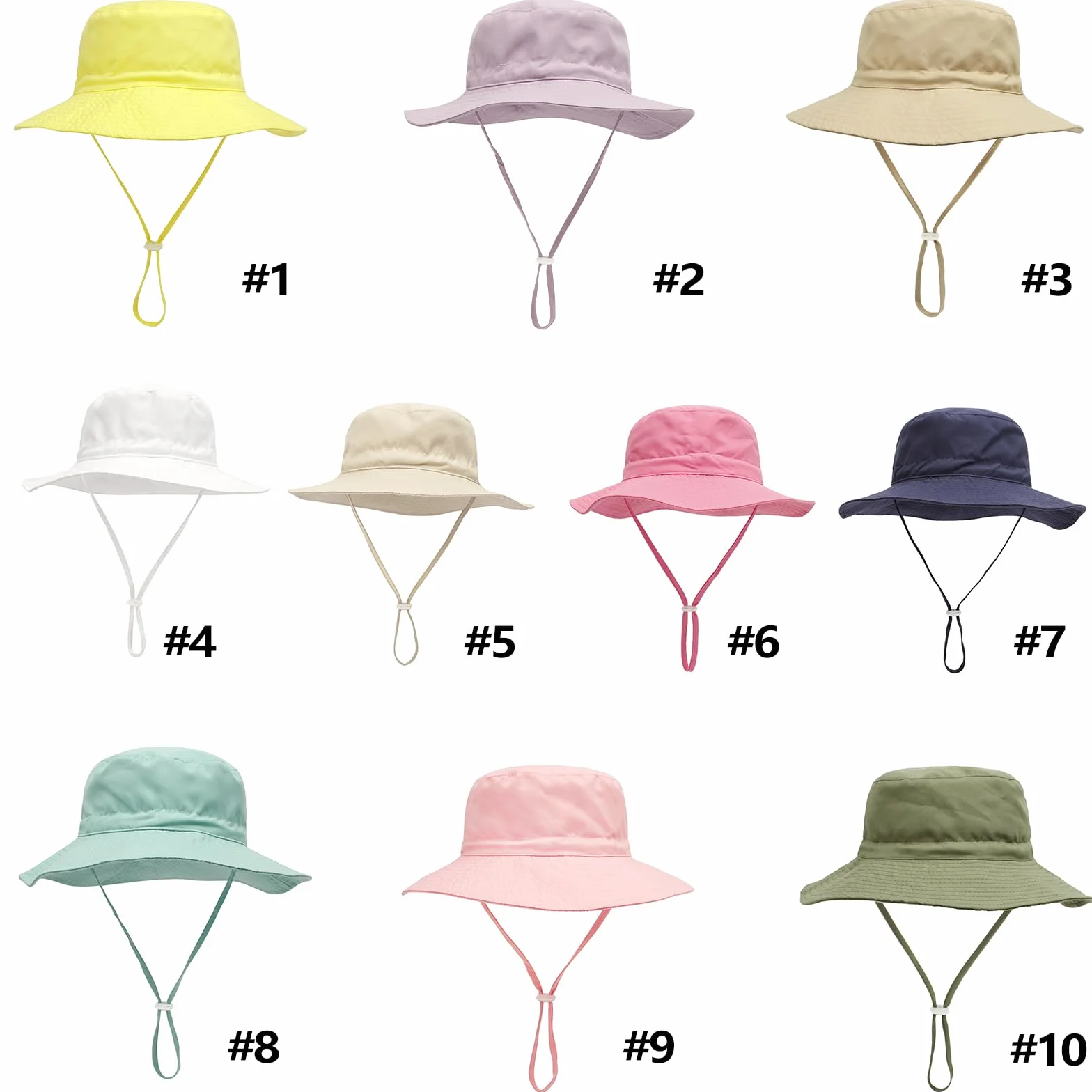 Cappello da Sole Bambini UPF 50+ Tesa Larga Spiaggia Secchiello Neonati