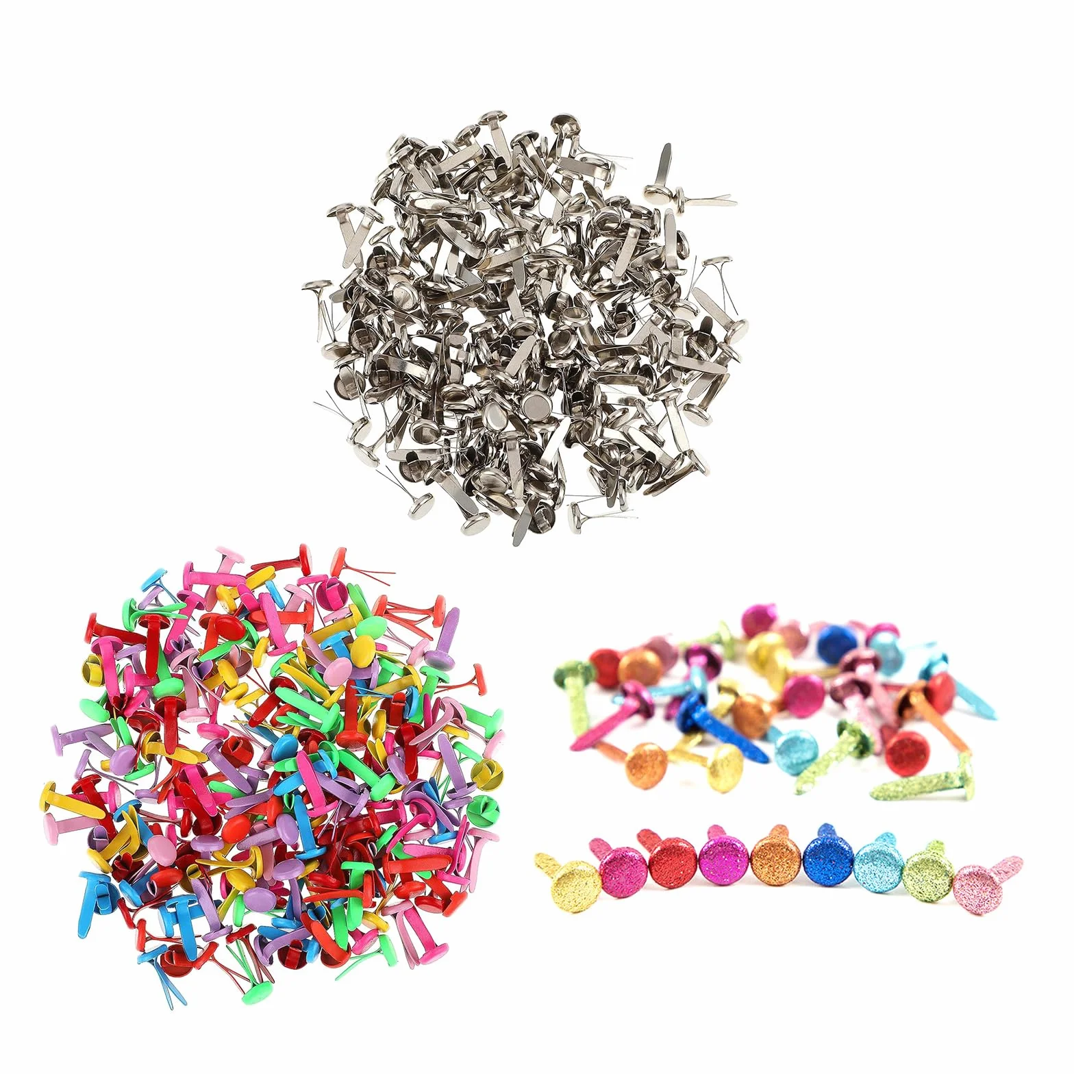 Fermagli rotondi in metallo per scrapbooking, graffette di carta, artigianato, 100 pezzi/set di fermaporta