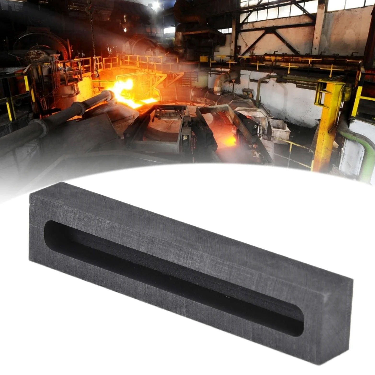Estink Stampo per Lingottiera in Grafite, Rettangolare Nero, per Fusione Metalli Non Ferrosi, Dimensioni Esterne 90x18x12mm, Interne 80x8x8mm