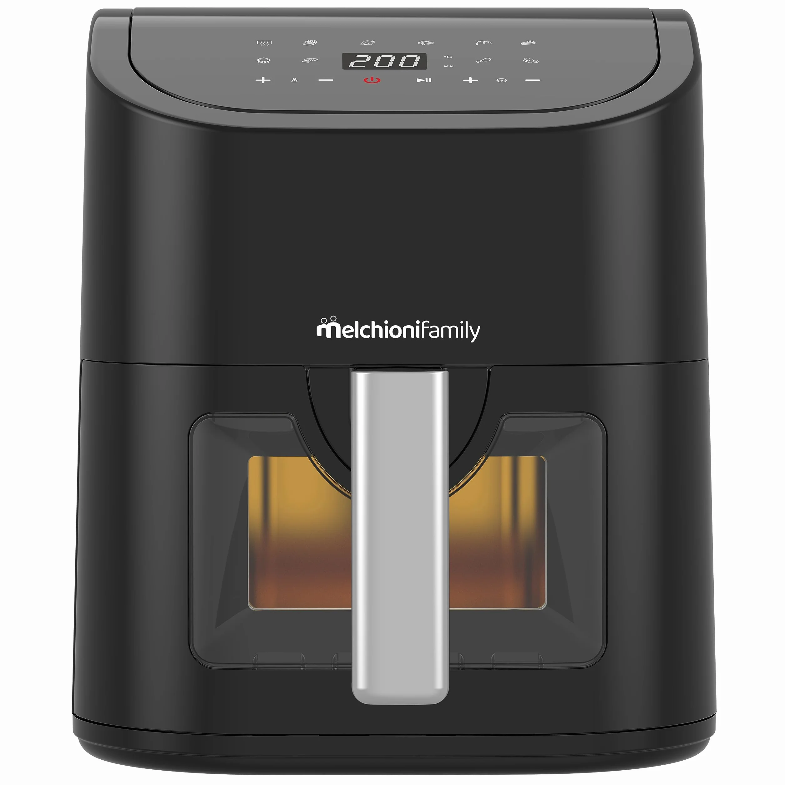 Melchioni Family Friggitrice ad Aria MARIANNA 5,2 litri con Finestra Trasparente Display Digitale 9 Programmi 50-200° Nero Ricondizionato