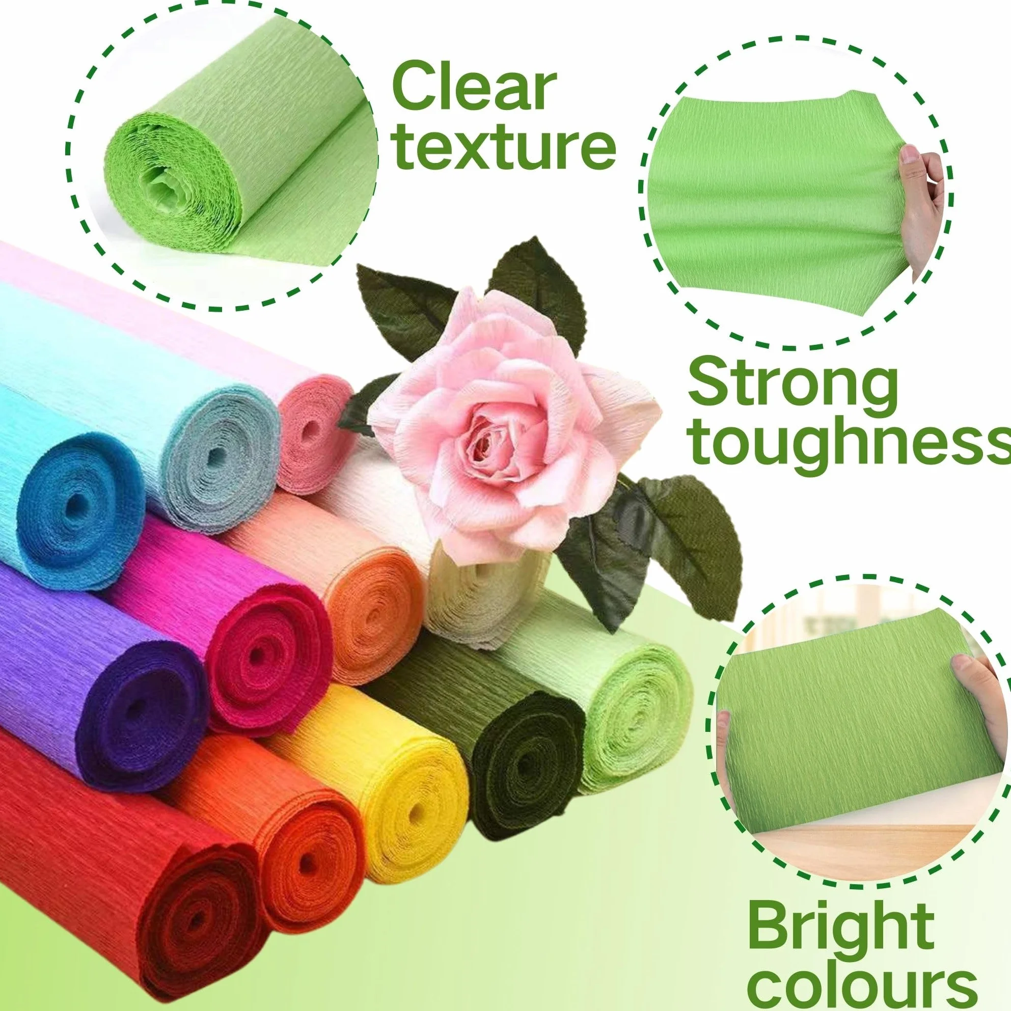 Carta crespa colorata gialla set 6 rotoli 25x200 cm fai da te fiori