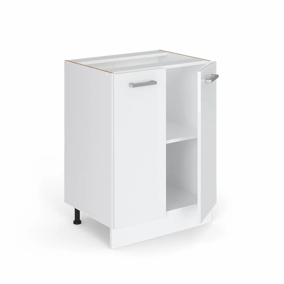 Vicco Mobiletto base cucina R-Line, Bianco lucido, 60 cm senza piano di lavoro, per la libera combinazione all'interno di sistemi cucina modulari