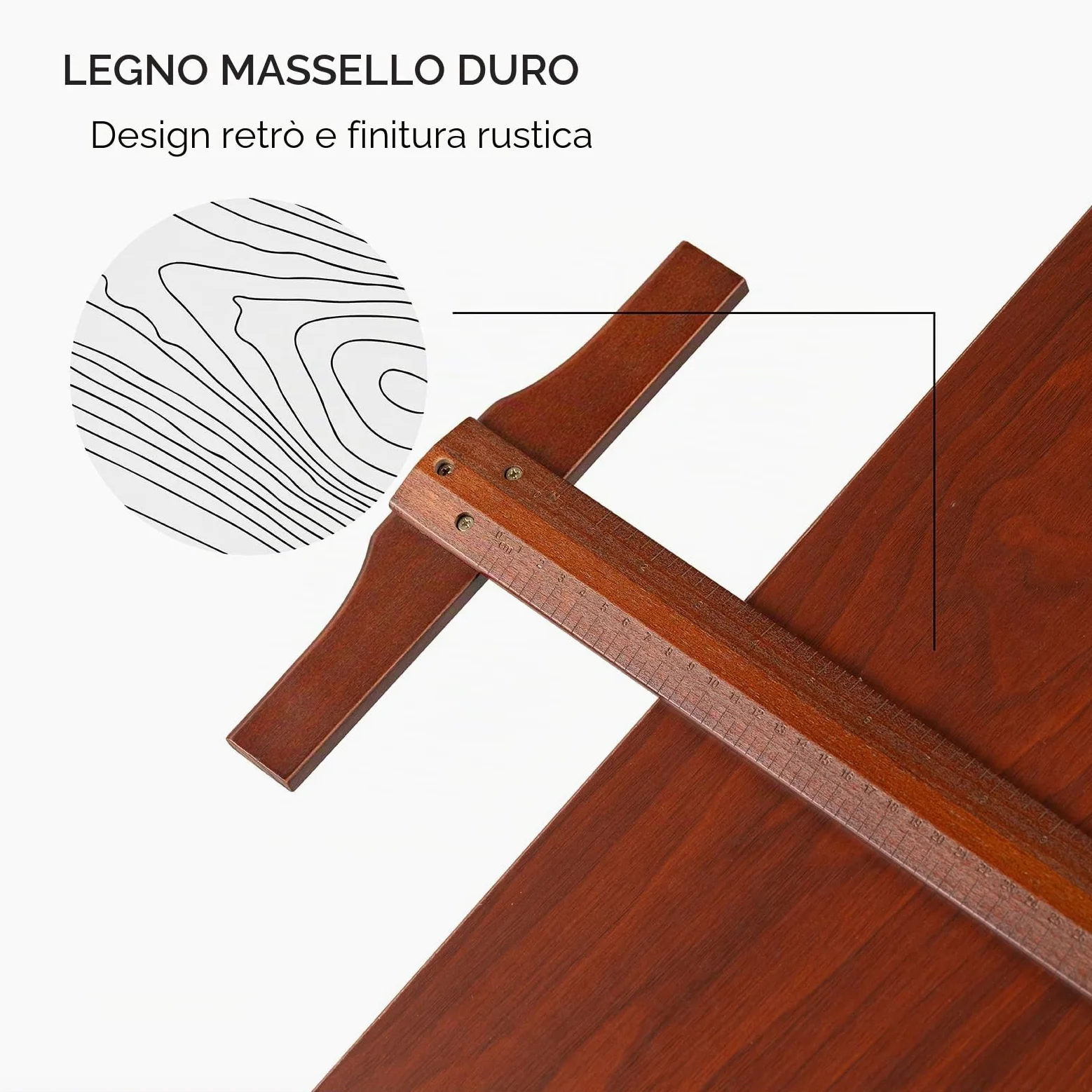 MEEDEN Set di tavolo da disegno e sgabello, in legno, stile vintage, con sedia da disegno e tavolo da lavoro con altezza regolabile, piano inclinabile per opere d'arte, grafica, scrittura