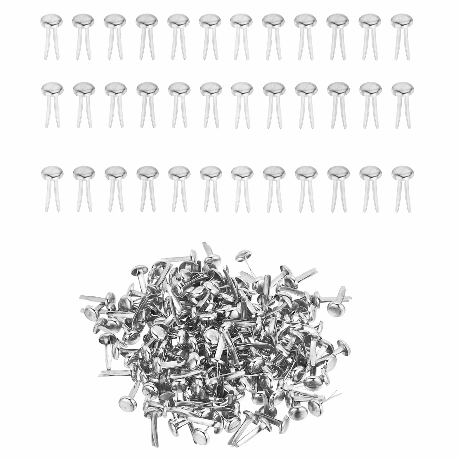 Fermacampioni,300 Pezzi Fermacampioni Piccoli 8 x 16 mm Mini Scrapbooking Brads Metallo Elementi di Fissaggio Puntine per Scrapbooking DIY Carta Artigianato(Argento)