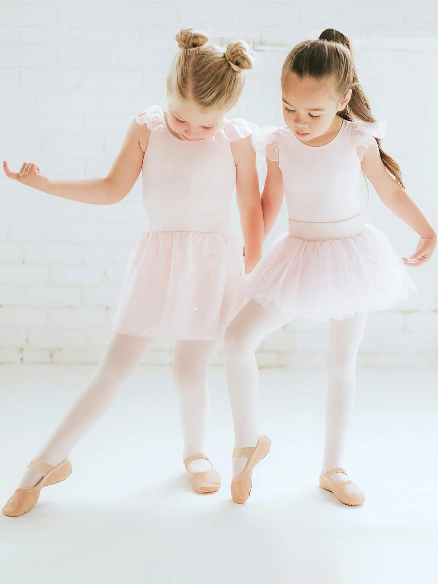 Scarpette Danza Classica Bambina Pelle Scarpe da Ballo Fodera Cotone Ispessito Ragazze Ballerina Cinghie Elastiche Incrociate