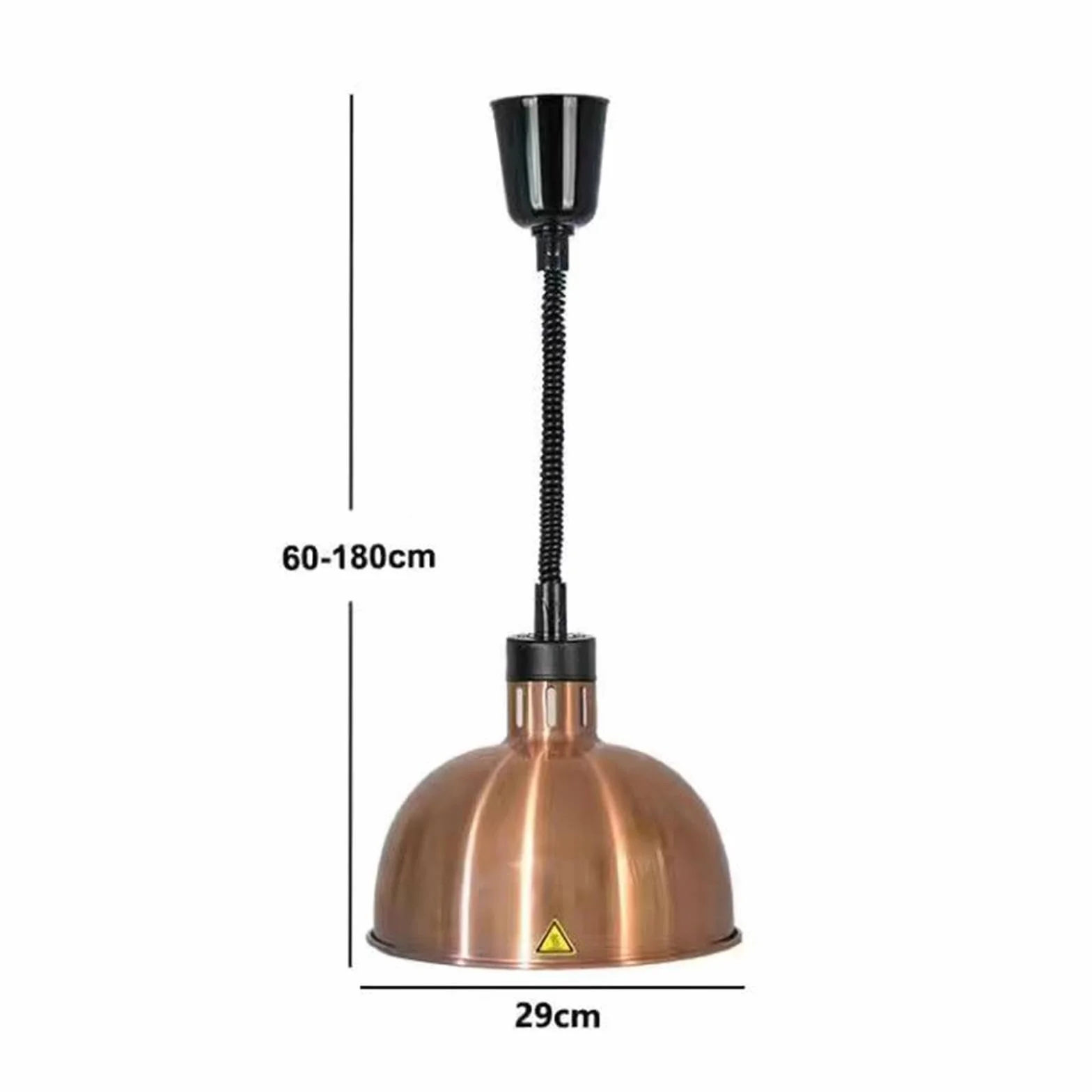 Lampada Termica per Alimenti, Bronzo, Lunghezza Regolabile 60-180 cm, Senza Lampadina, Riscaldamento Uniforme