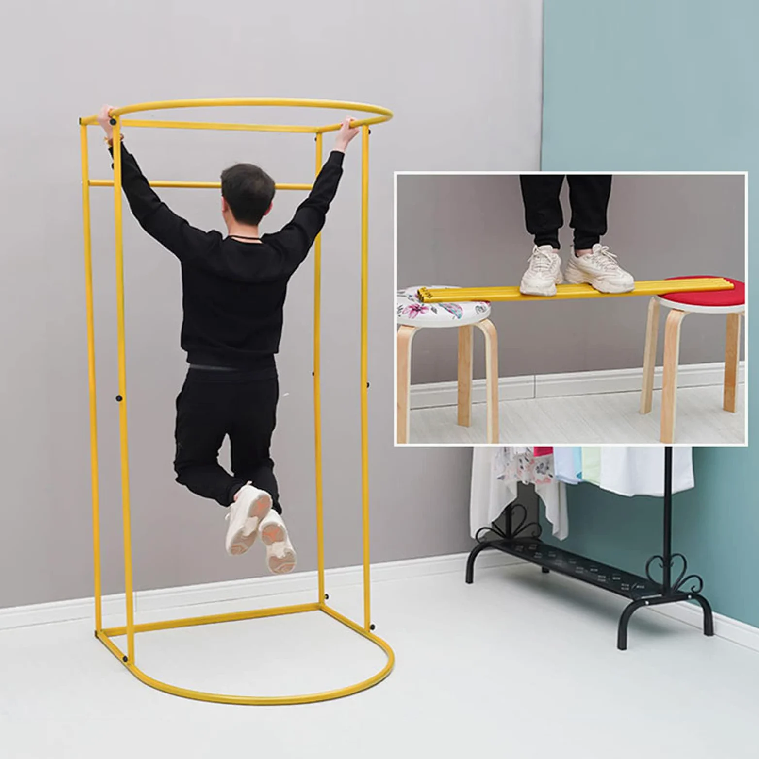 Madamera Cabina Portatile per Negozio di Abbigliamento, Cabina con Tende a Tonnellato per la Privacy, per Negozio di Abbigliamento, Shopping Mall e Uffici (Beige)