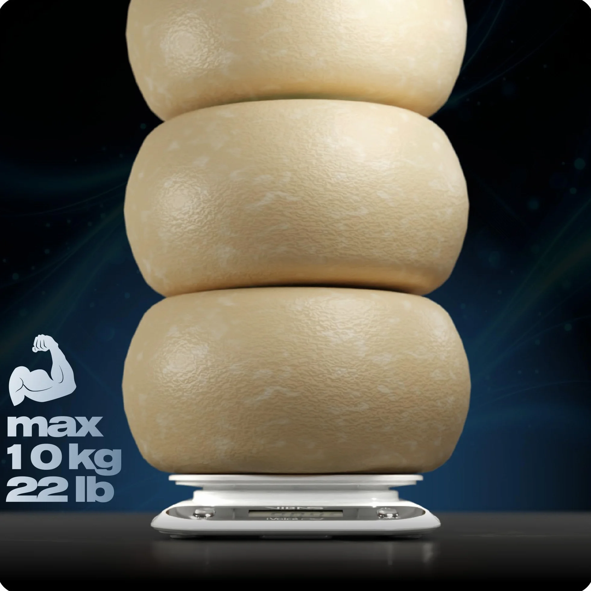 Bilancia da Cucina Parlante VIBAS iVoice Chef con Ciotola, 5 Lingue, Portata 10 kg