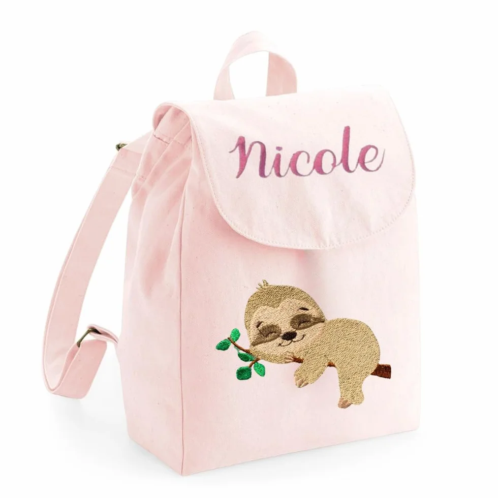 Zaino per scuola asilo bambino bambina con ricamo personalizzato - Zaino ricamato - Zainetto personalizzato - Bambina bambino da 2 a 7 Anni - Idee Regalo (Rosa Baby)