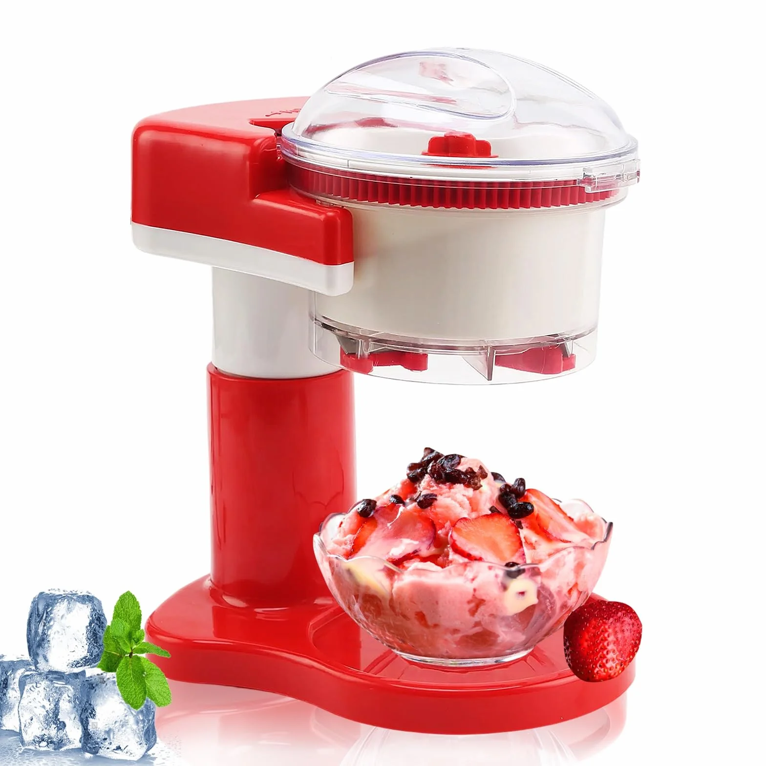 Macchina per granita e ghiaccio tritato elettrica da banco, lame in acciaio inossidabile, Ice Crusher