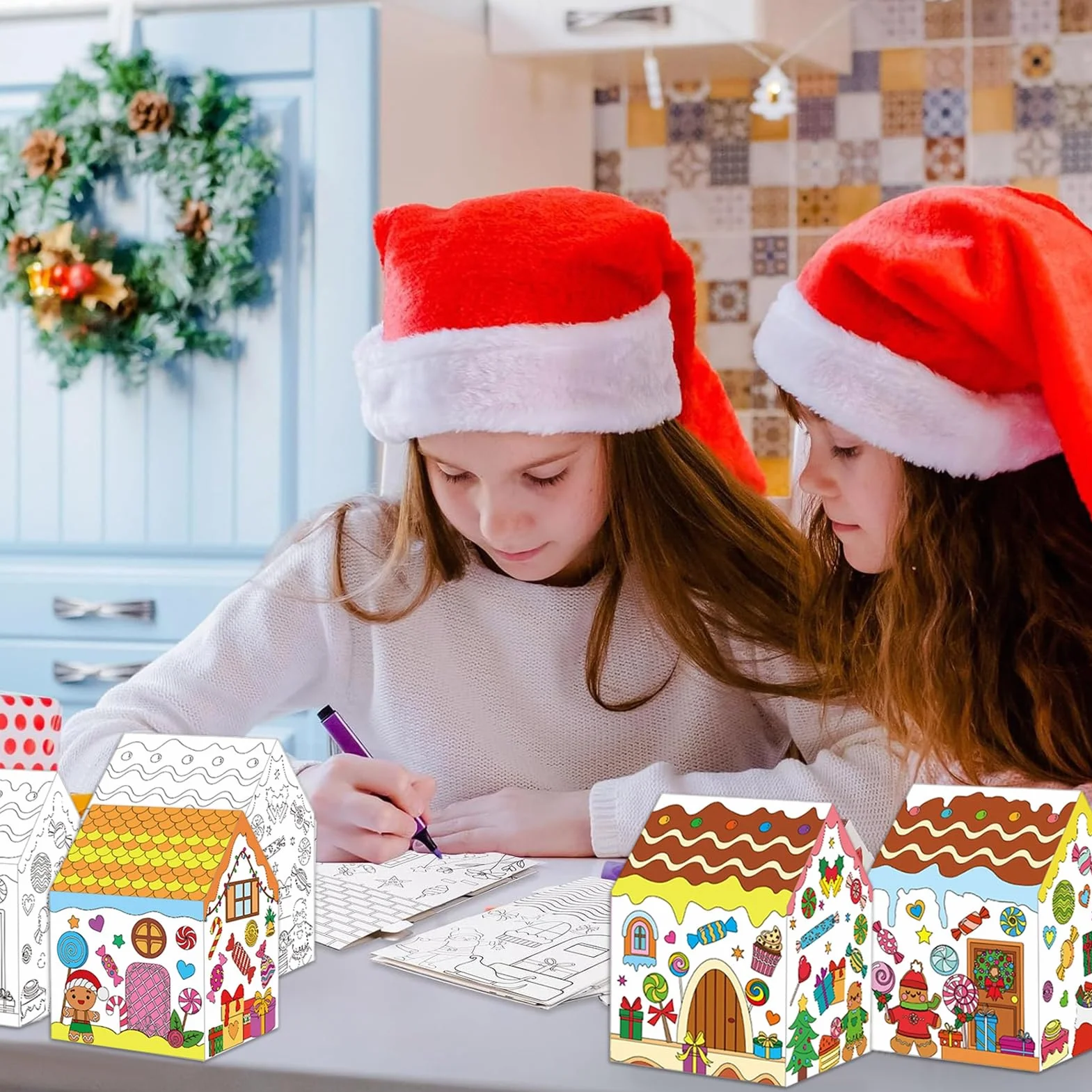 Set da Colorare Costruzione Carta Villaggio in Miniatura Fai da Te per Adolescenti Adulti Insegnanti