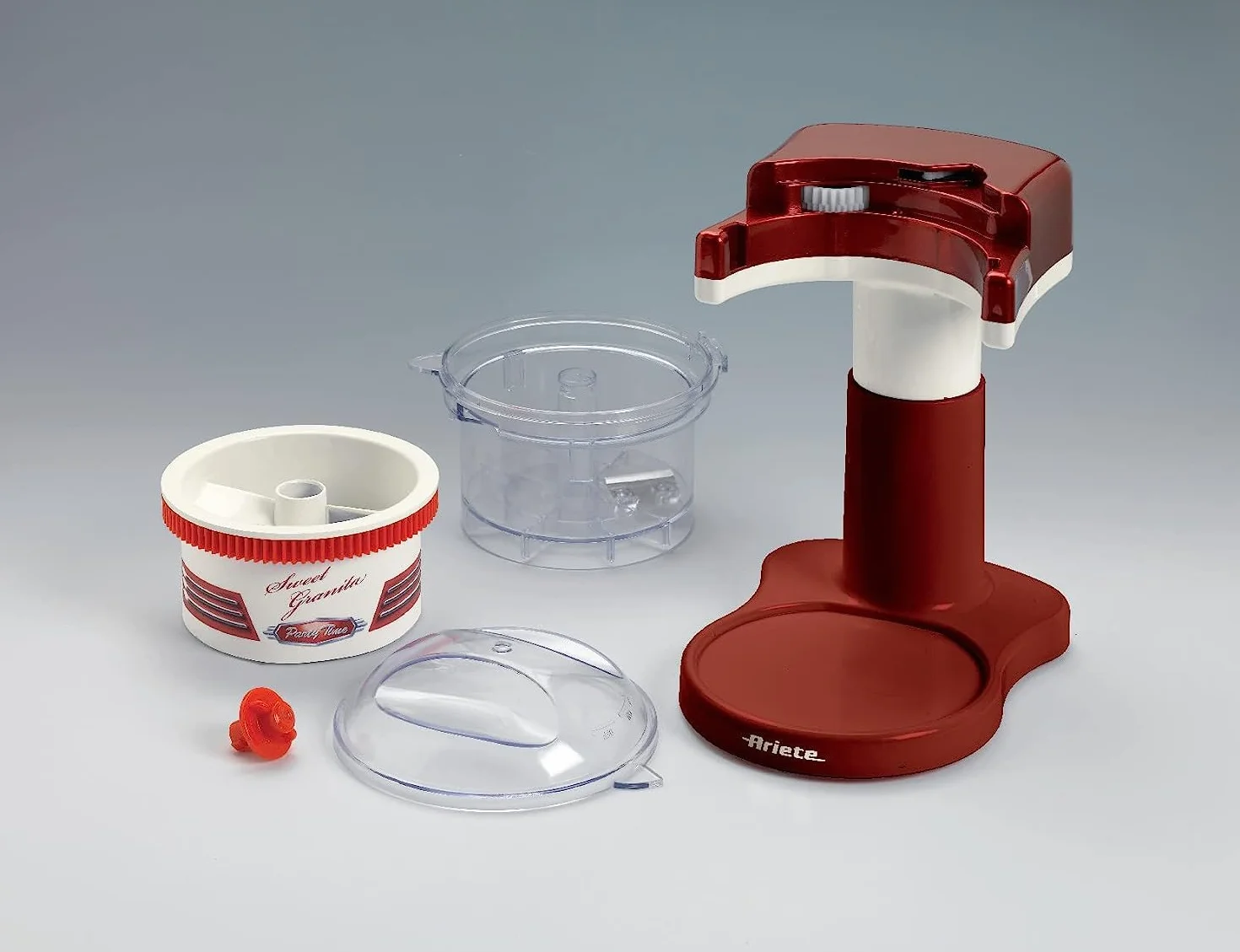 Ariete 78 Sweet Granita Macchina per Granita, Lama Acciaio Inox, Funzione Tritaghiaccio, 30 W, 23x15.5x18.5 cm, Rosso