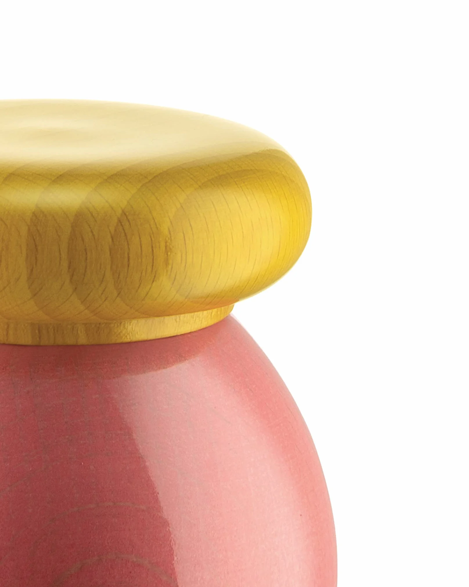 Alessi ES18 2 Totem Domestici Macinasale, Pepe e Spezie di Design in Legno di Faggio, Rosa, Rosso e Giallo