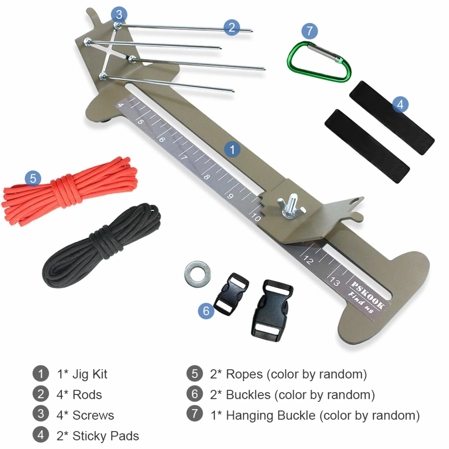Paracord Blet Jig Kit Paracord Tool Tessitura DIY Maker 4-33 Pollici Antiscivolo Arancione
