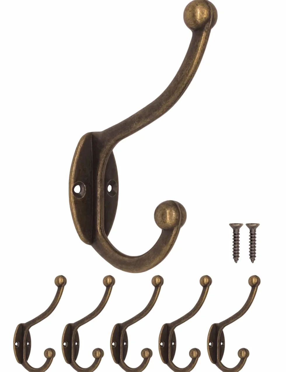 Ganci appendiabiti in ghisa Set di 5 Fuxxer® effetto anticato retrò vintage rustico