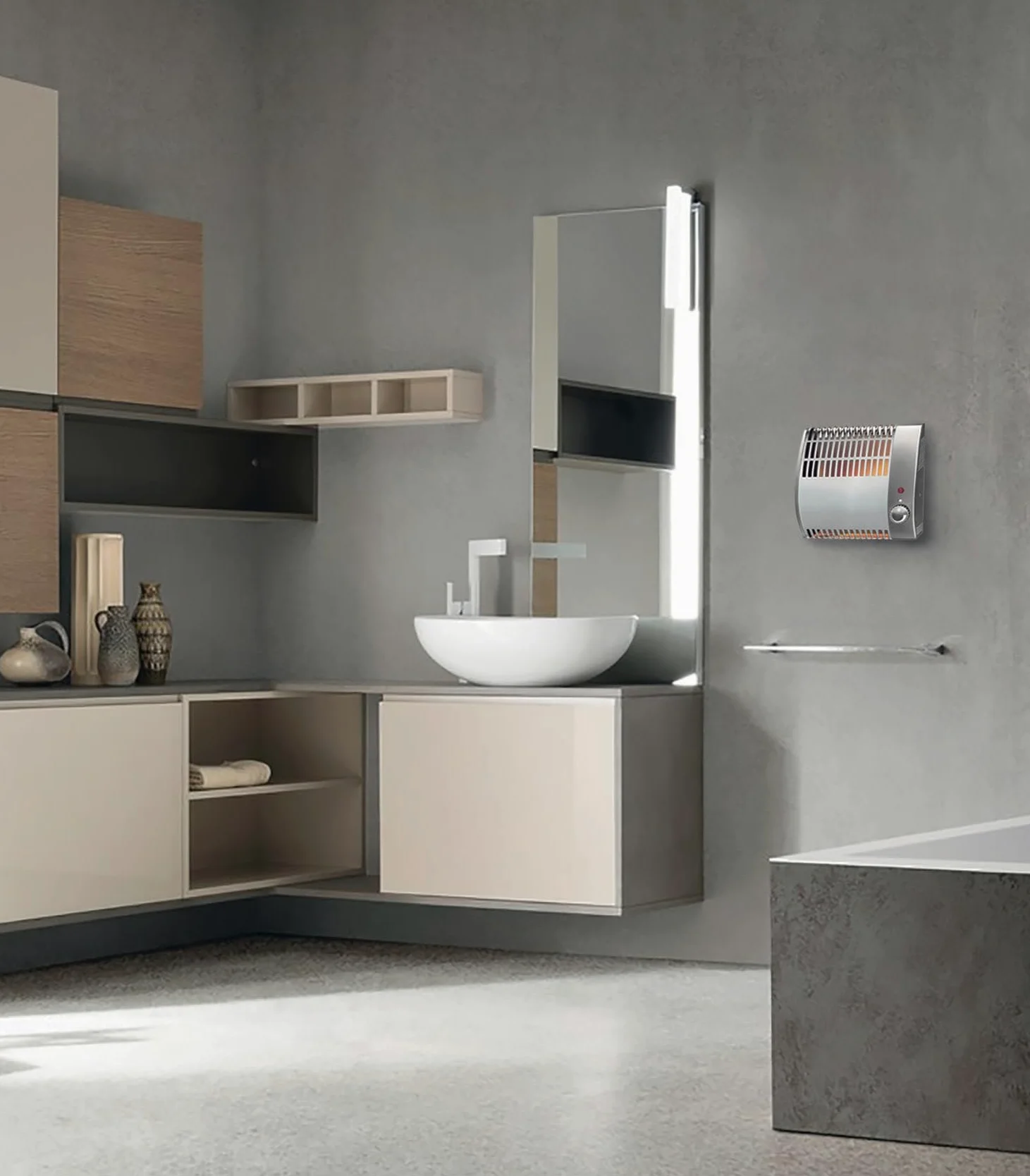 ELICENT | Caldo 500 Termoconvettore a Parete, Riscaldamento Piccoli Ambienti, Potenza 500W, Installazione Fissa a Parete, Termostato Regolabile, Funzione Antigelo