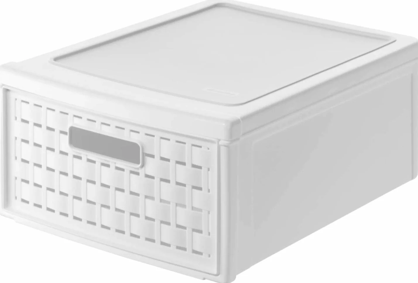 Rotho Country Cassettiera 8.3 l 1 cassetto rattan Plastica PP senza BPA Bianco 35x26x14.5 cm