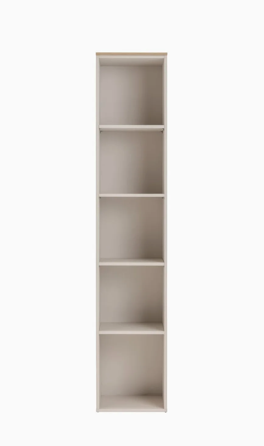 Composad | Libreria della Linea PRONTO con 5 Ripiani, Libreria per Ufficio e Home Office, Libreria Alta (LxAxP): 40x201,8x35,5 cm, Grigio Cashmere Topmatt e Rovere Mielato, Made in Italy