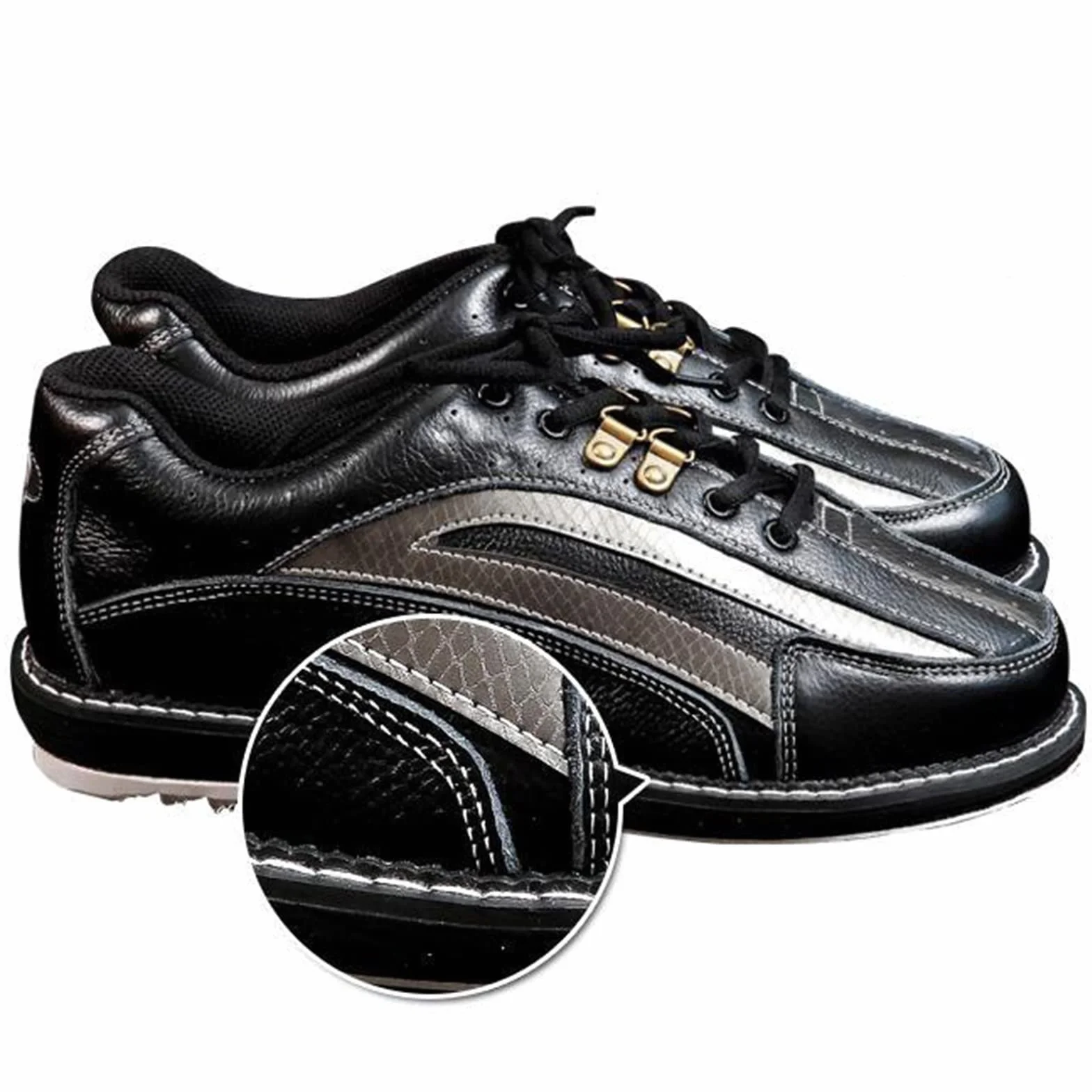 SDEQA Scarpe da Bowling in Pelle Antiscivolo Leggero con 5 Suole