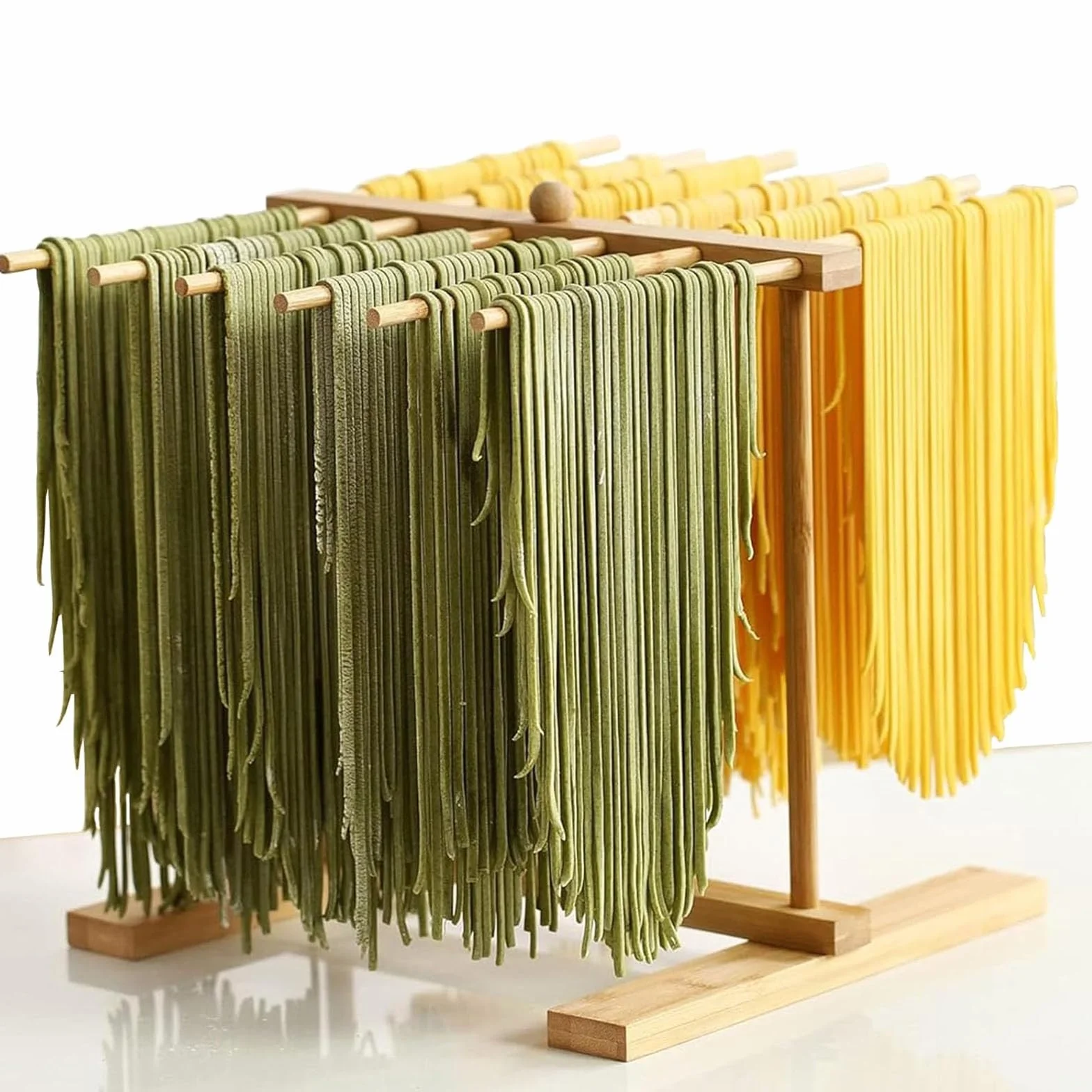 Stendipasta, 12 stanghe, Stendipasta in legno, porta pasta, supporto per la pasta per asciugare, asciugatore per spaghetti, supporto per la pasta salvaspazio riutilizzabile