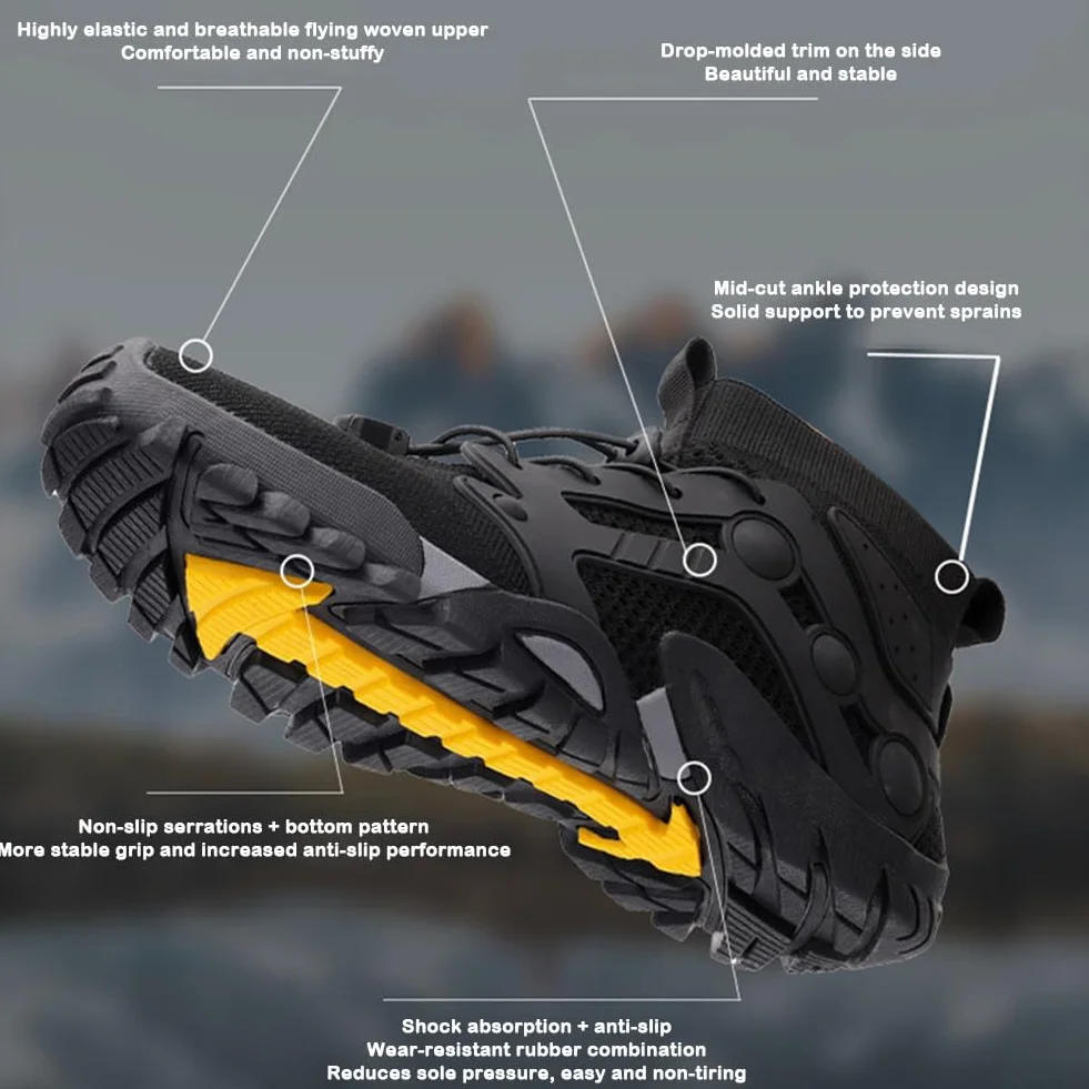 ENEN Scarpe Trekking Uomo Estive, Scarpe Arrampicata Traspirante Outdoor Leggeri Antiscivolo