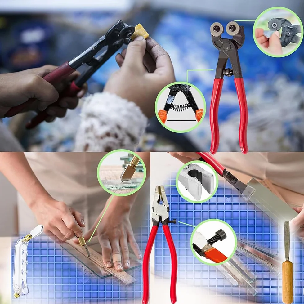 Smerigliatrice per Vetro Portatile 220V 65W 4200r/min Aspirazione Automatica 2 Testine Intercambiabili 30 Pezzi