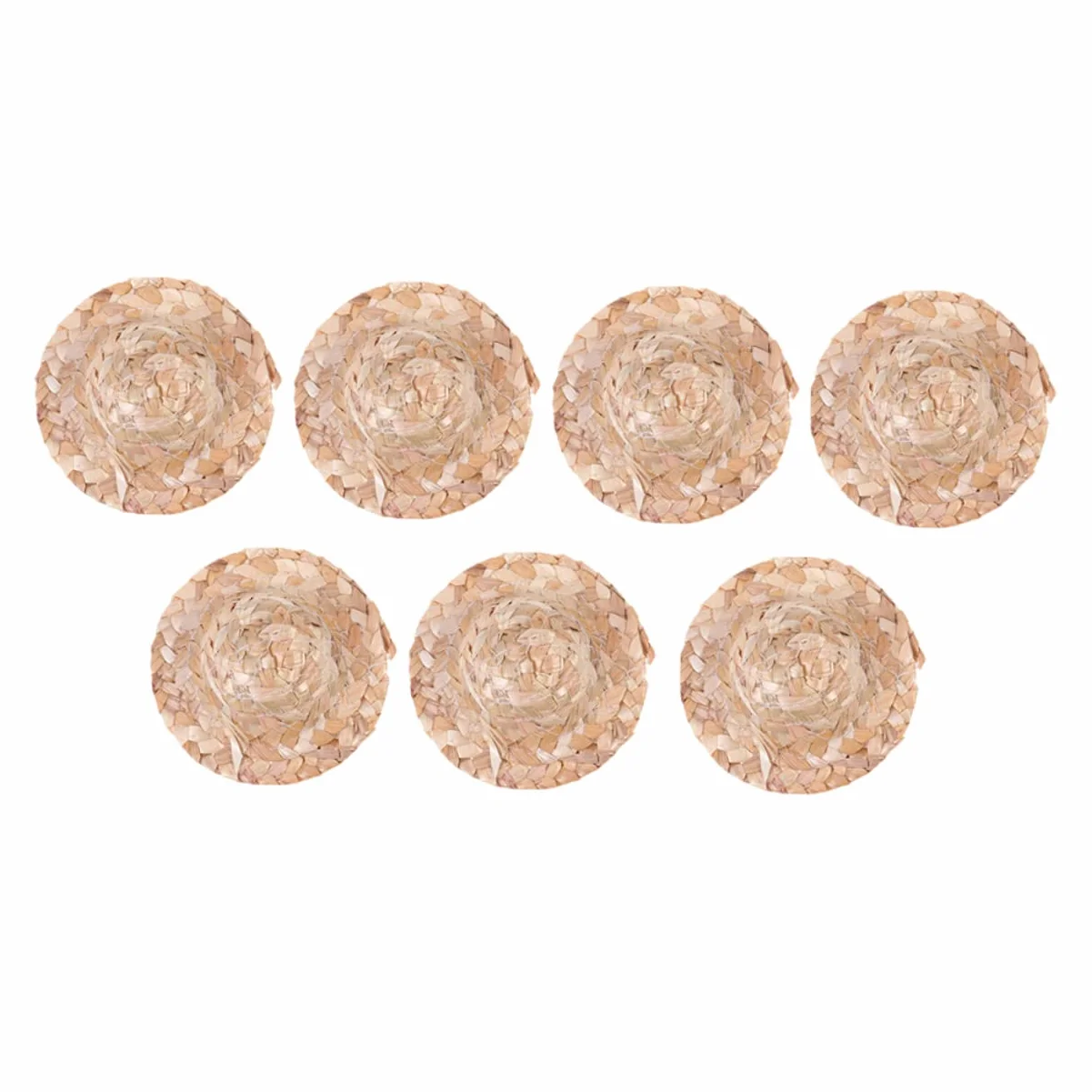 Uonlytech 10 Pezzi Mini Cappelli di Paglia per Bambole Cappelli Fatti a Mano Rotondi in Paglia Khaki Accessori Essenziali per Artigianato Fai da Te e Creativo