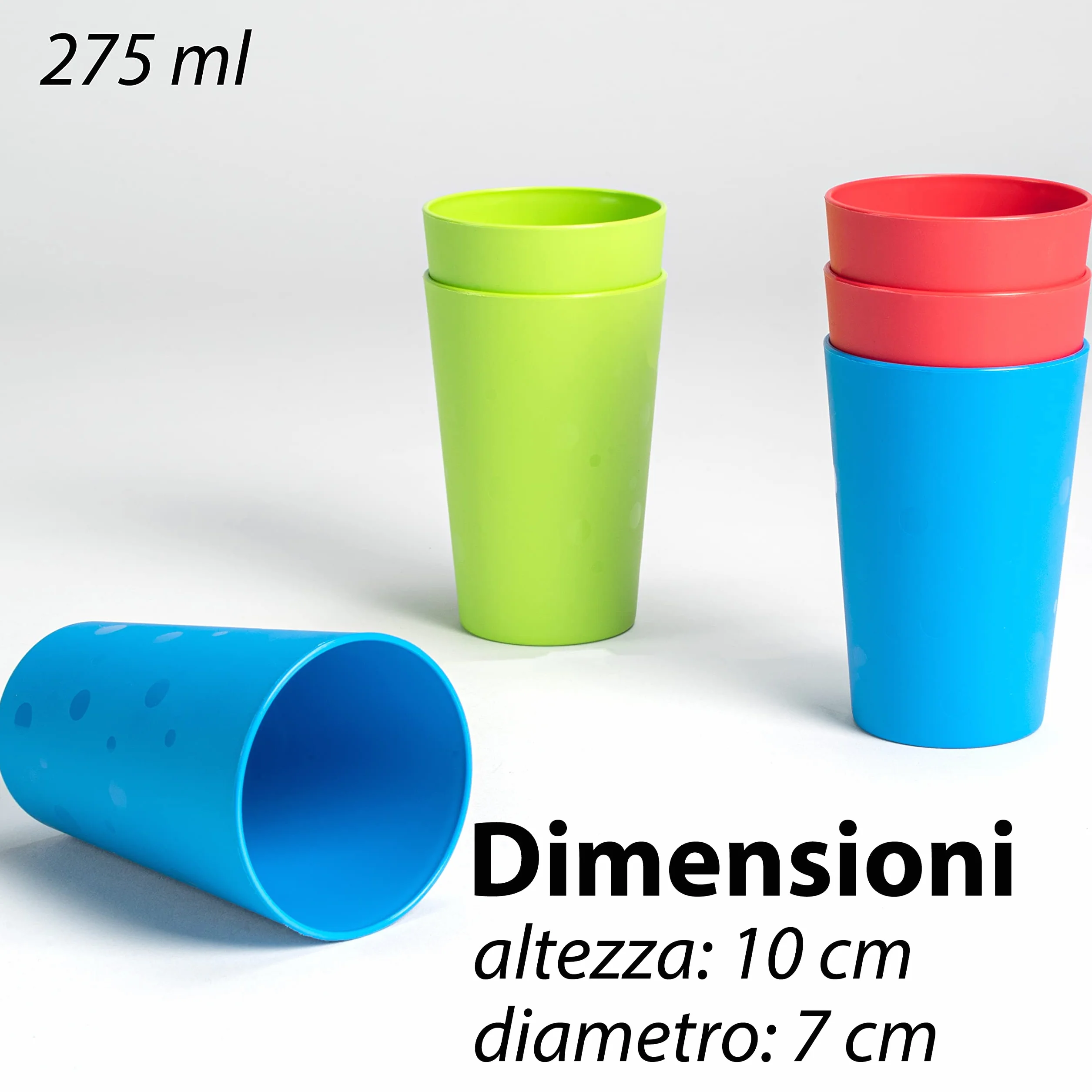 Hausfelder Set 6 bicchieri infrangibili riutilizzabili 275 ml plastica rigida