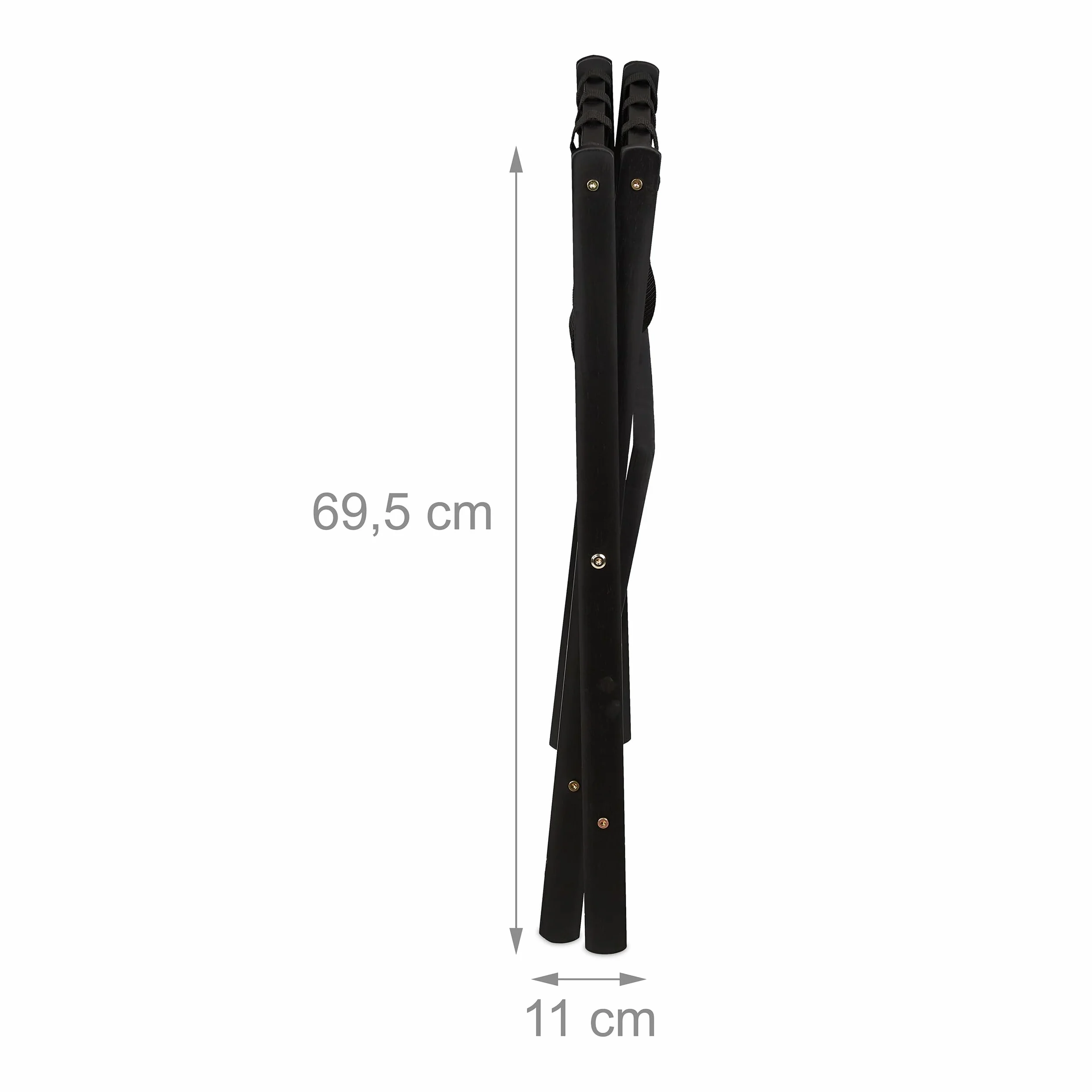 Relaxdays Portavaligie da Camera Pieghevole Set da 2 Legno 54 x 66 x 45 cm Nero
