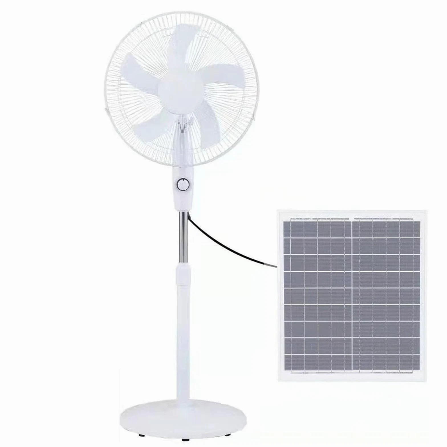 Ventilatore a Piedistallo Solare con Pannello, Ventilatore Ricaricabile | Ventilatore Oscillante a Batteria 6000mAh con 3 Velocità, Ricaricabile Ventilatore Silenzioso da Esterno