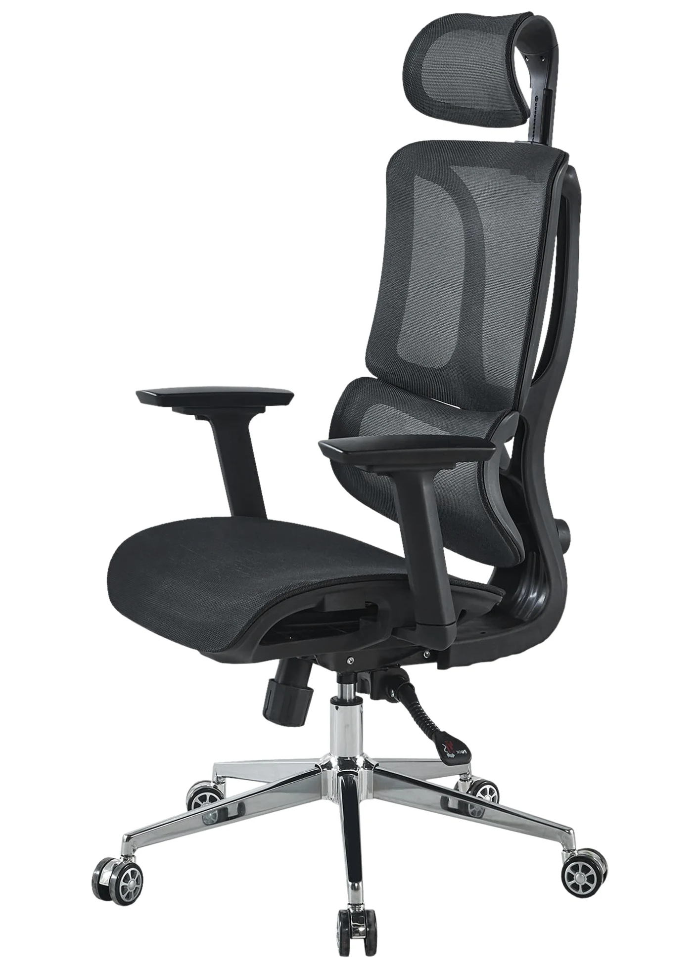 IlGruppone Sedia Ufficio Ergonomica Professionale Schienale Alto in Rete Gaming Poltrona Direzionale Altezza Regolabile Portata 150 kg con Supporto Lombare e Braccioli Regolabili - Nero