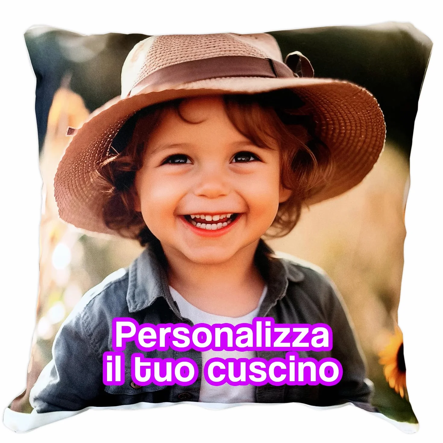 Cuscino Personalizzato 40x40cm con Foto Made in Italy - Doppia Stampa Fronte e Retro Idea Regalo