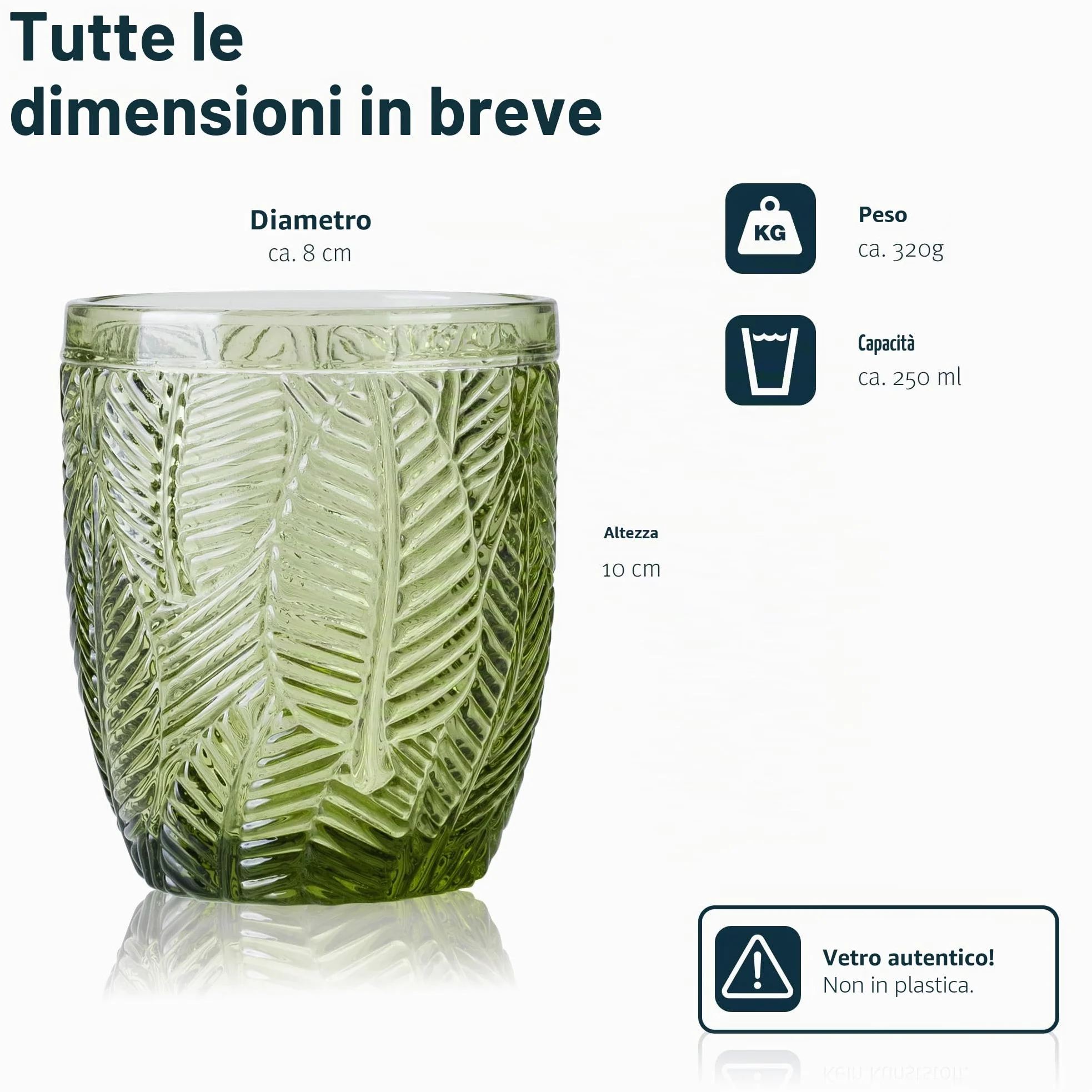 Norqvist Set di bicchieri colorati – Set di bicchieri da acqua colorati – Set da 6 bicchieri da succo – 250 ml – lavabile in lavastoviglie – design moderno con motivi