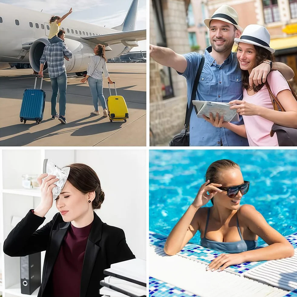 Aucuu Buste da Viaggio per Liquidi 4 Pezzi 20x20cm Trasparenti Impermeabili per Aereo
