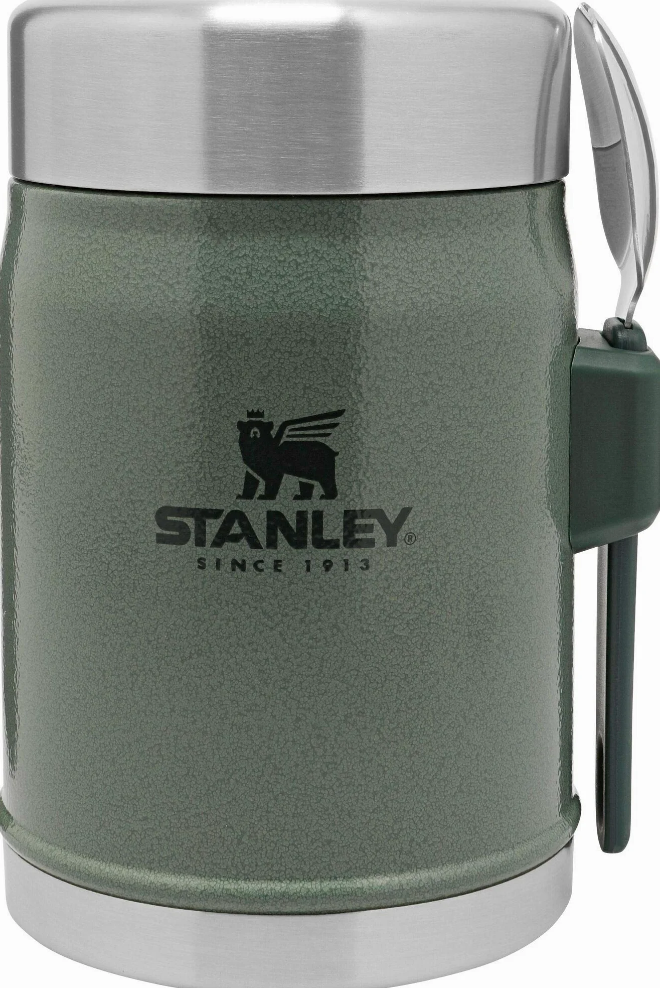 Stanley Classic Legendary Bottle 1L Hammertone Green - Borraccia Termica 1 Litro in Acciaio Inox & Classic Legendary Food Jar 0,4L / 14OZ Hammertone Green – Thermos per Alimenti in Acciaio