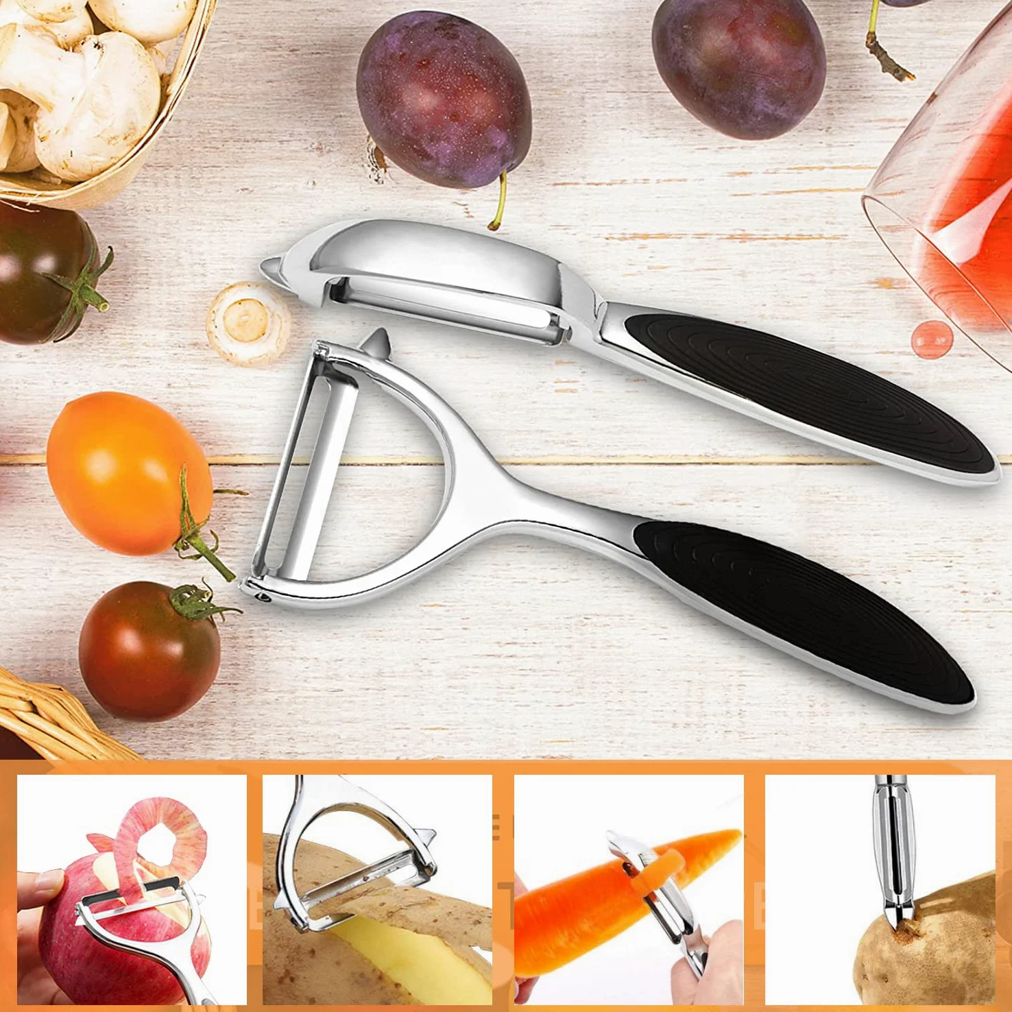 TonKeramik - Alzata per frutta, 3 piani, in porcellana, 3 ripiani, con supporto in bambù naturale, per frutta, torte, dolci