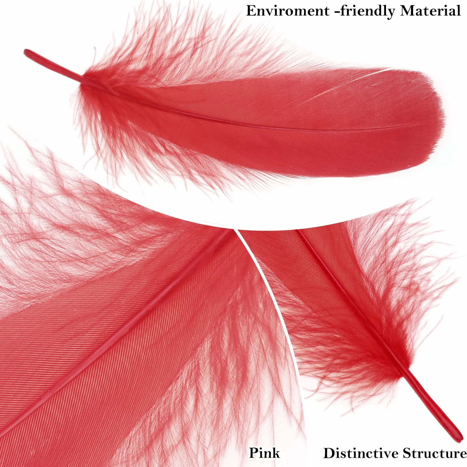 Piume Decorative Naturali 400 Pezzi 7-15cm Rosso per Acchiappasogni Decorazioni
