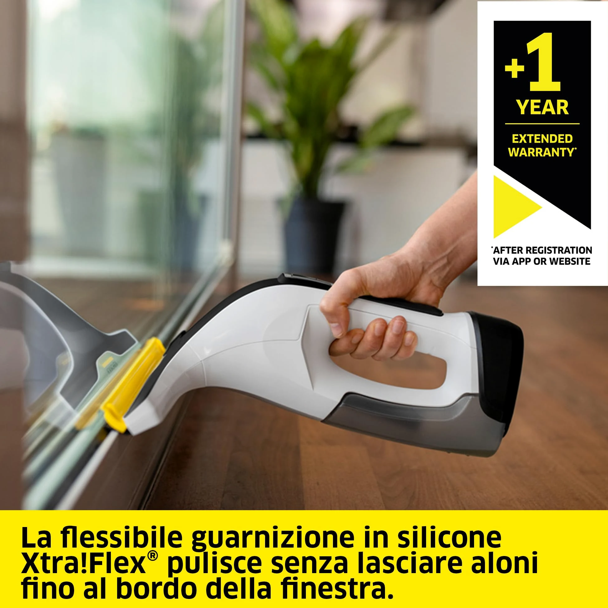 KÄRCHER lavavetri a batteria WV 8 Signature Line, autonomia: 55 min, serbatoio: 150 ml, 2 labbra, flacone spray e 2 panni in microfibra, raschietto per sporco, detergente per vetri