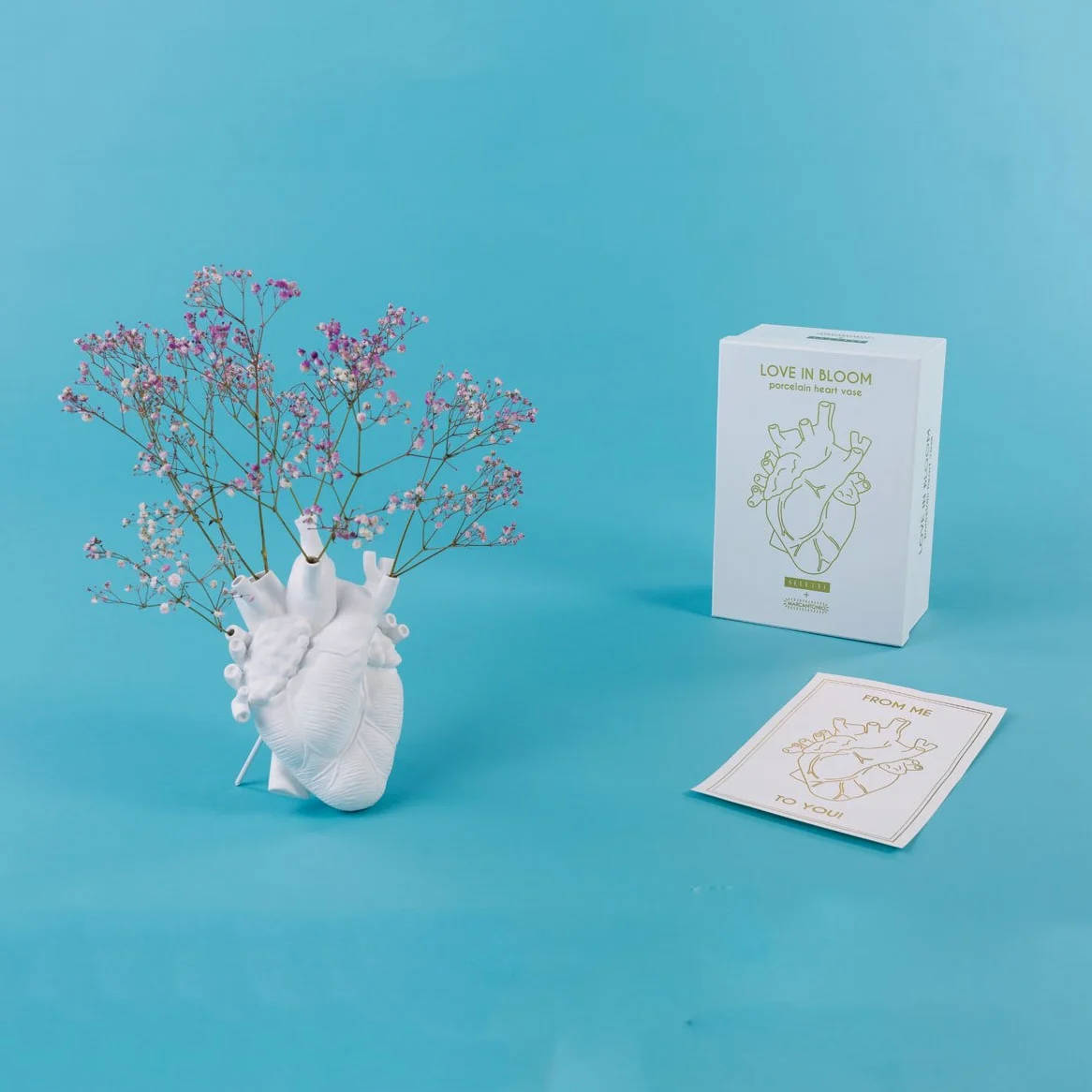 Seletti Love In Bloom Vaso a forma di cuore, bianco