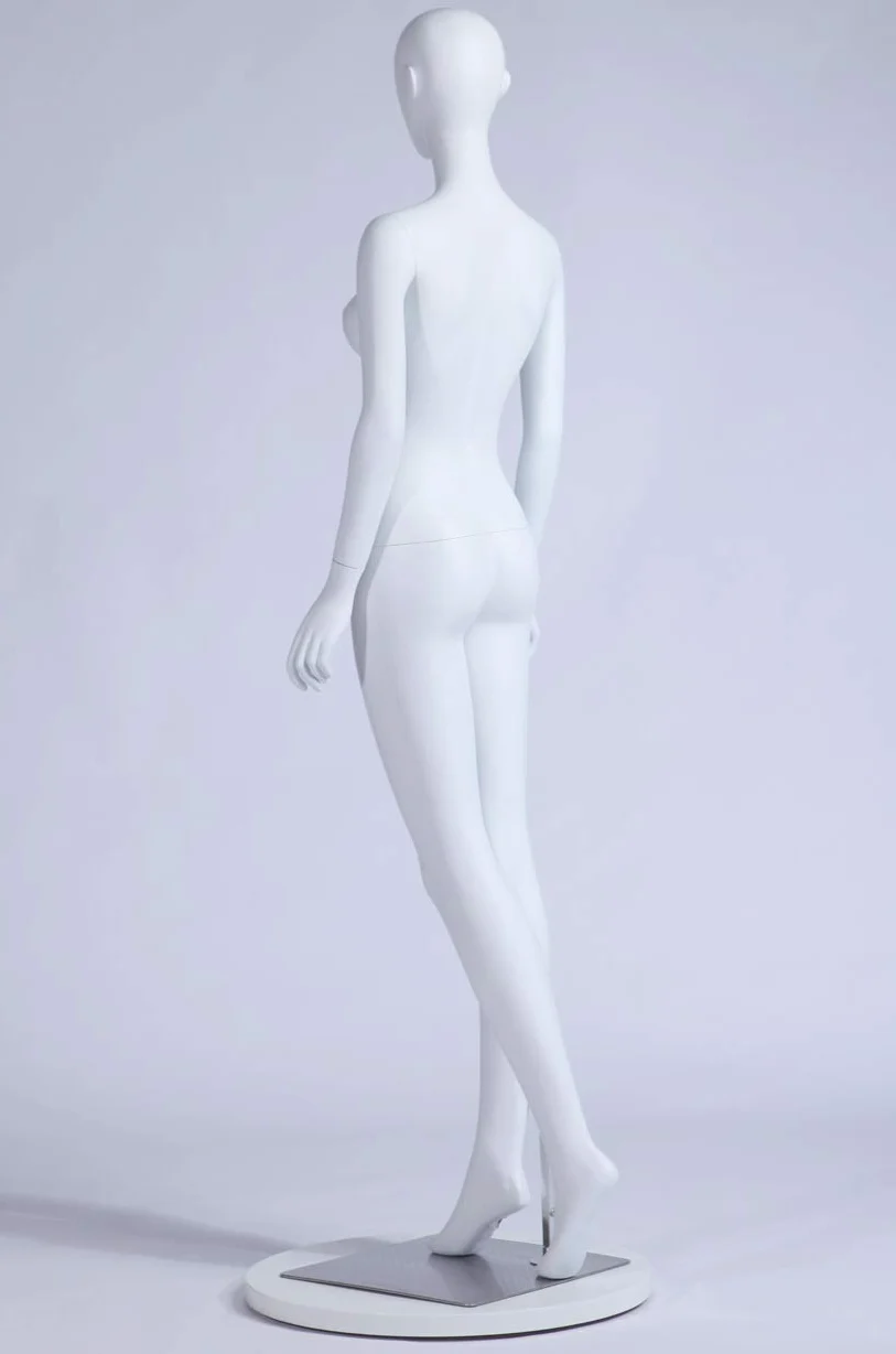 S-12 Donna Femminile Manichino Testa Astratta Nuovo Maschio Femmina Eurotondisplay bella astratta Bianco Opaco verniciato (S-12 Donna Femmina)