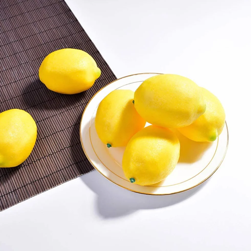 Limoni Gialli Artificiali Frutta Finta Simulazione Realistica 5 Pezzi