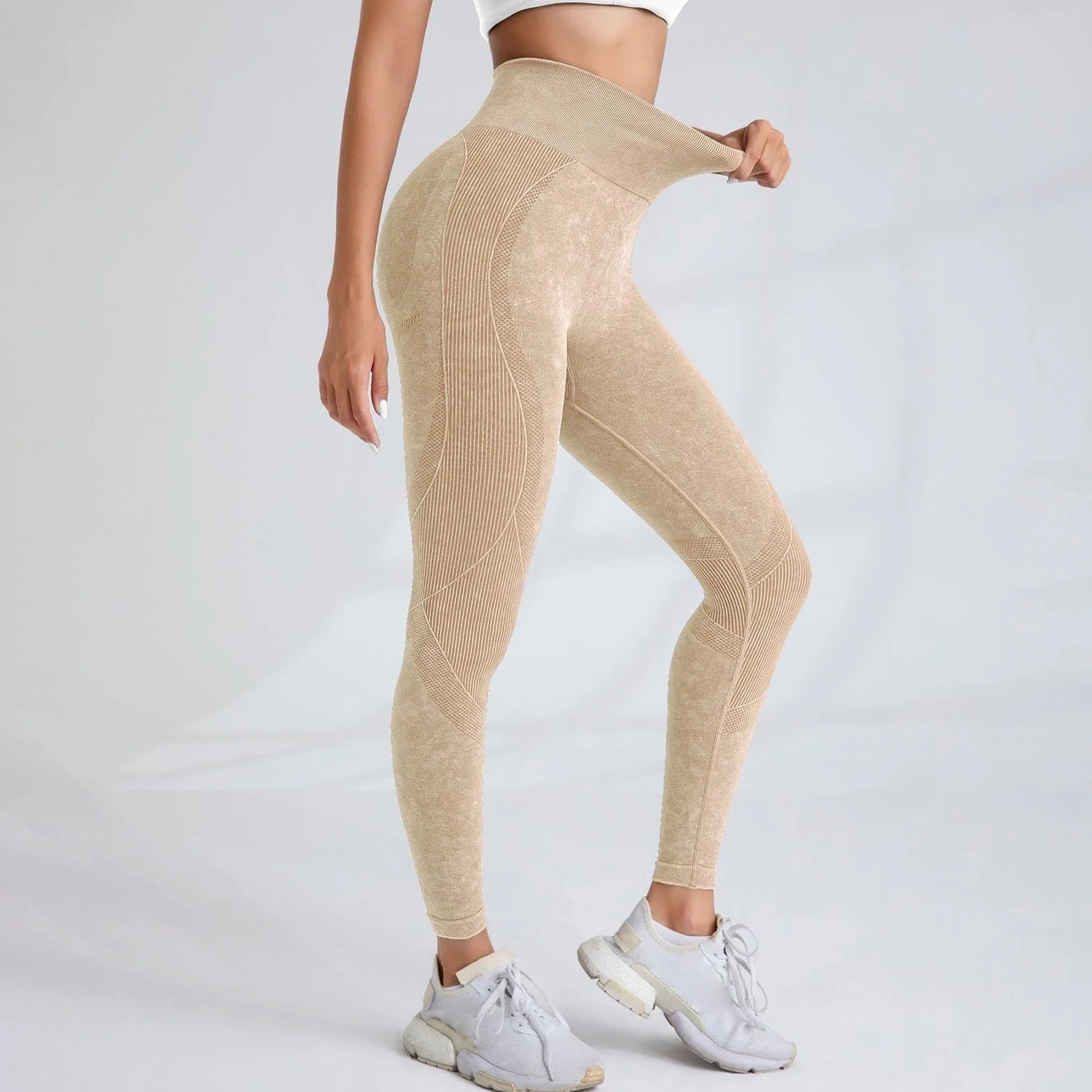 Leggins sportivi da donna anti cellulite compressione vita alta push up yoga