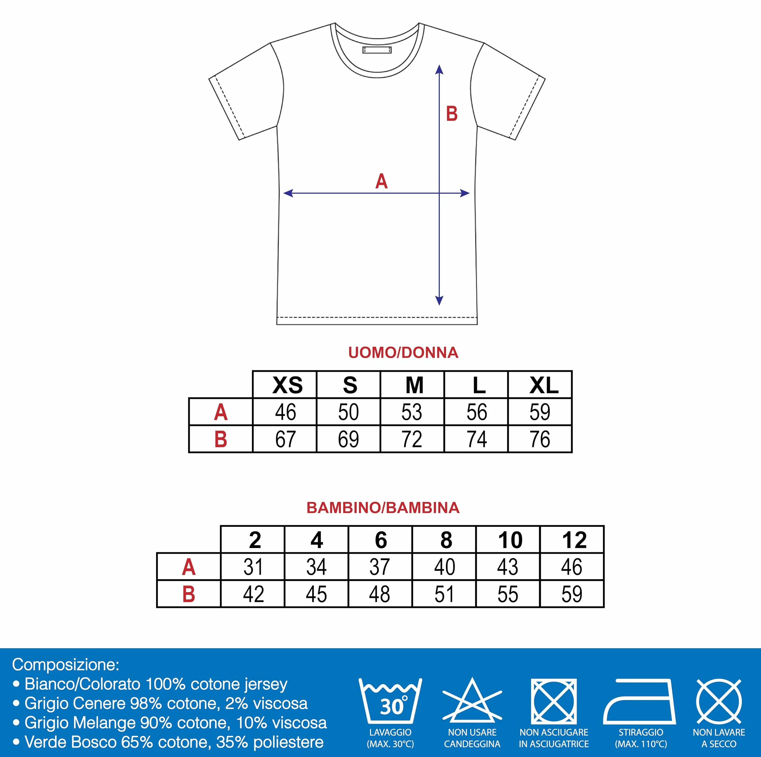 Maglietta Personalizzata 100% Cotone Stampa Testo Logo Ricamo Unisex