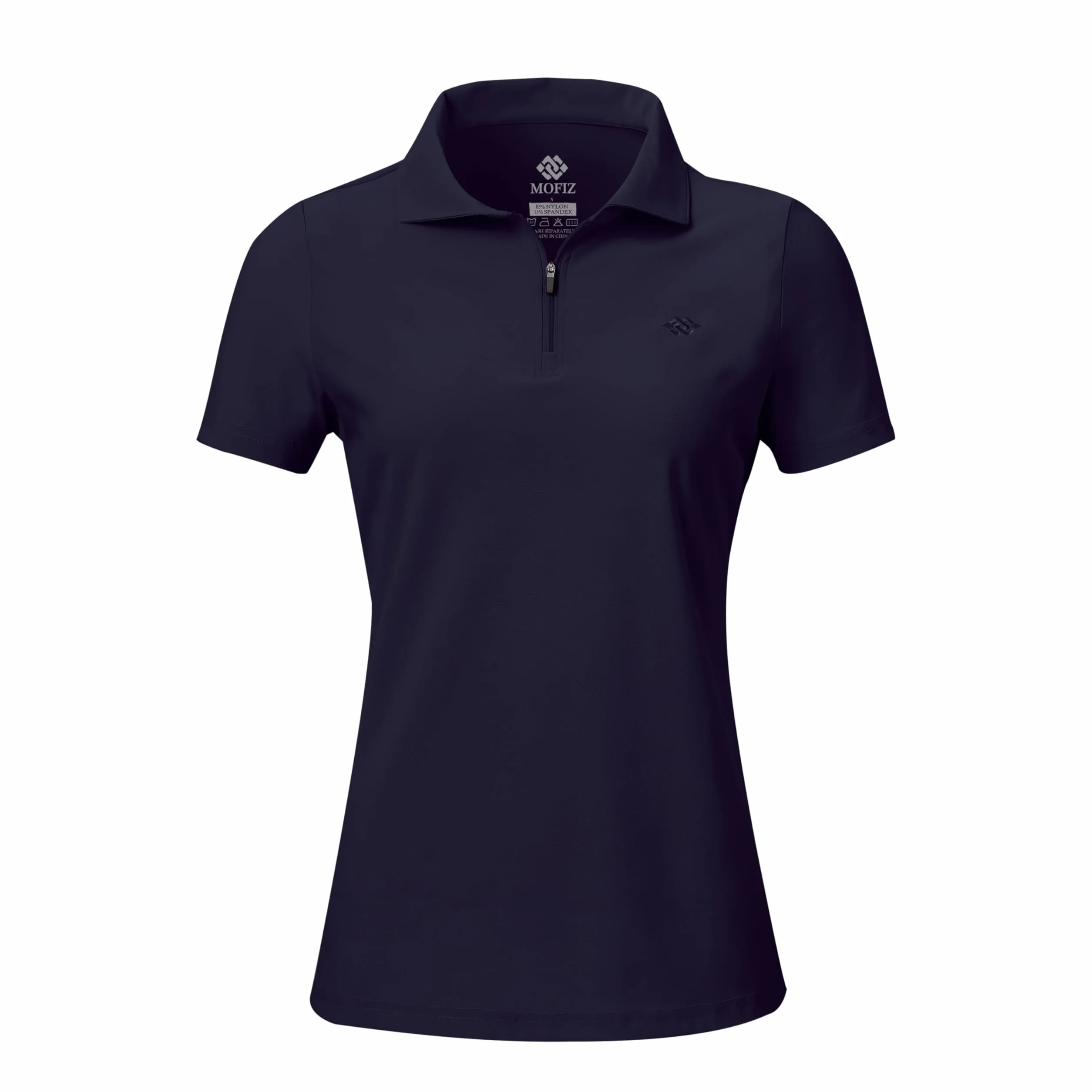 Polo Donna Manica Corta Cerniera 1/4 Golf Poloshirt Eleganti Lavoro Camicia Traspirante Sport Top