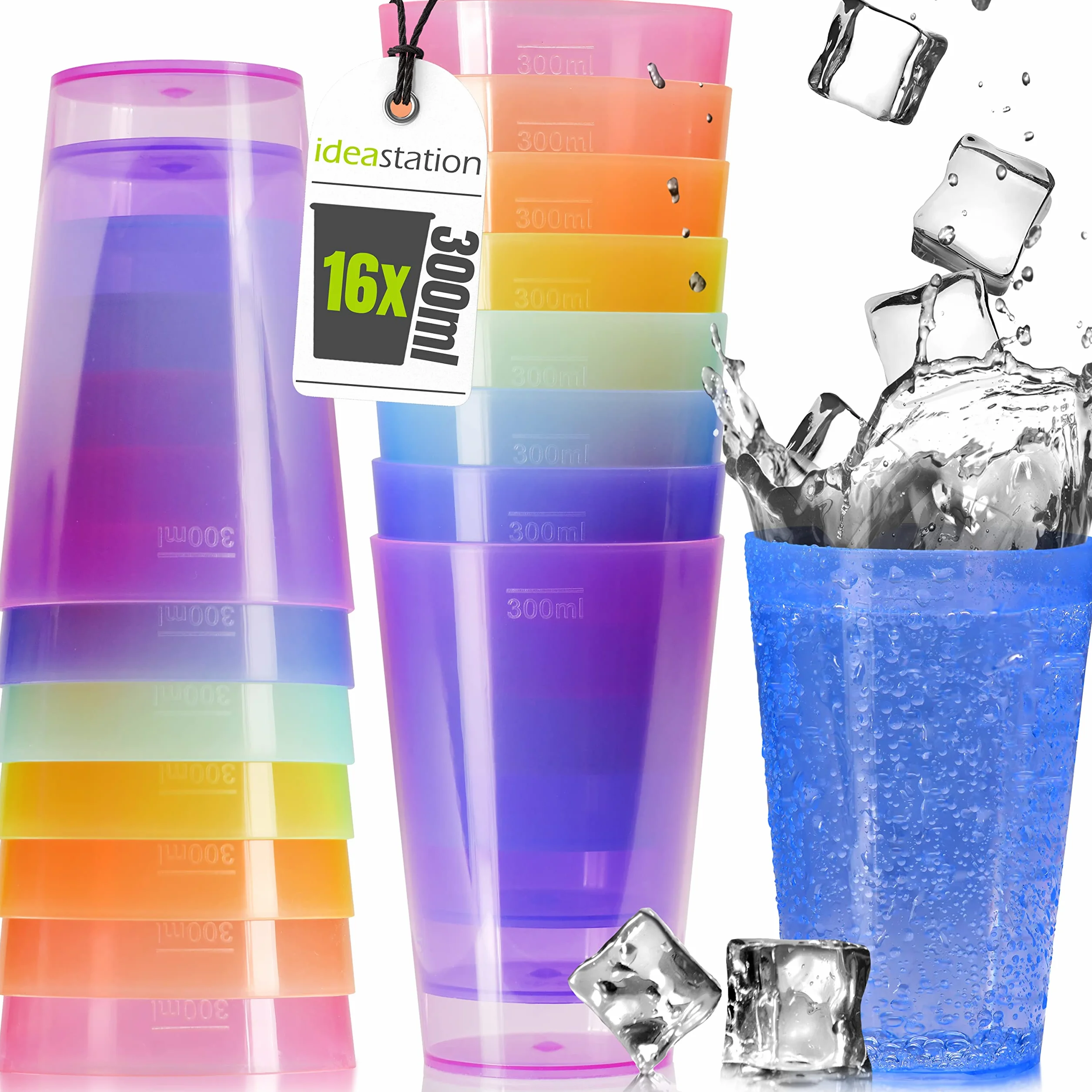 Bicchieri Plastica 300 ml Colorati Cocktail Birra Acqua
