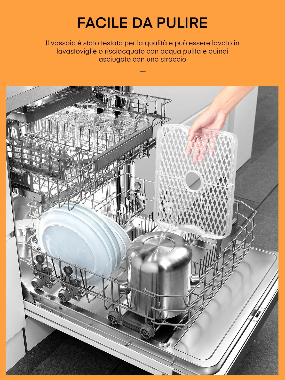 FOHERE Essiccatore Multifunzionale Per Frutta e Verdura, Disidratatore Per Alimenti Regolabile In Altezza 5 Ripiani Impilabili, Temperatura Regolabile (35°C-70°C), Adatto Per Frutta, Carne e Verdura
