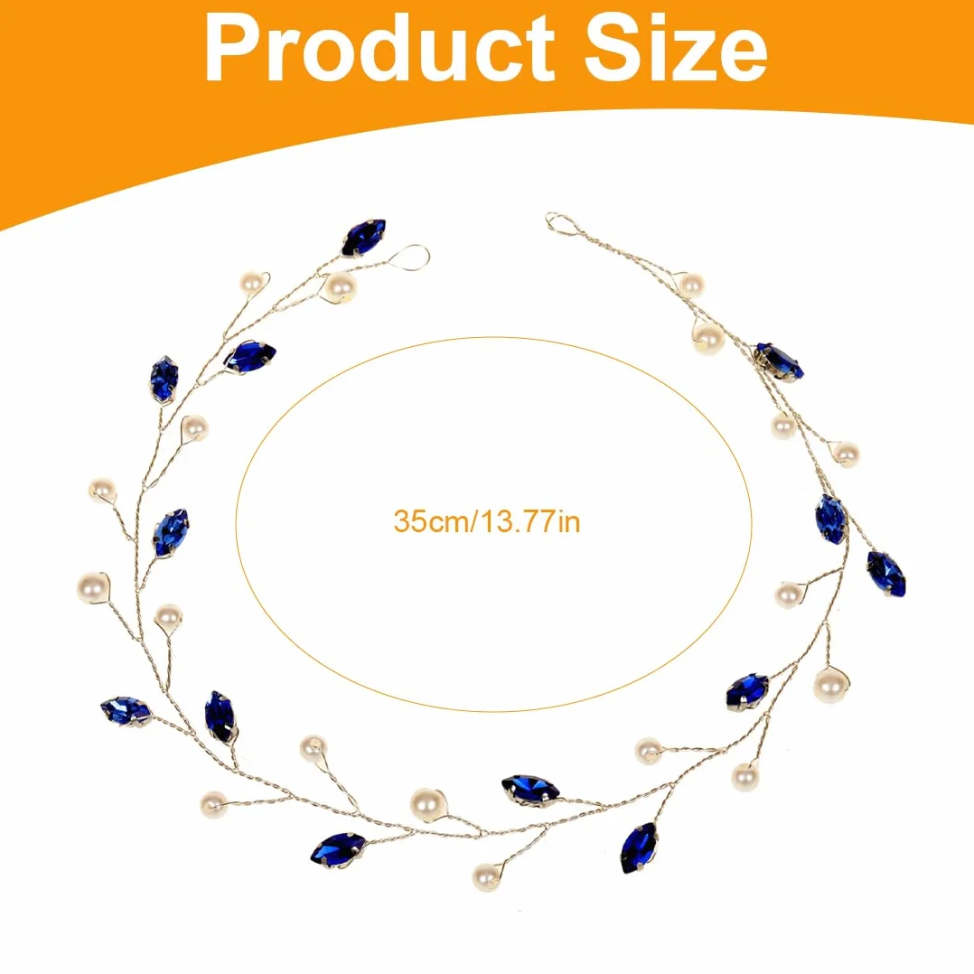 Accessori Capelli Sposa Blu Strass per Capelli