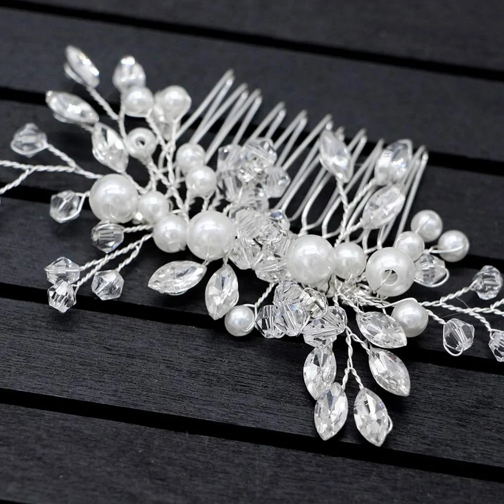 Sposa Pettine per Capelli Donna Fiore Perla Ornamenti Copricapo Accessori