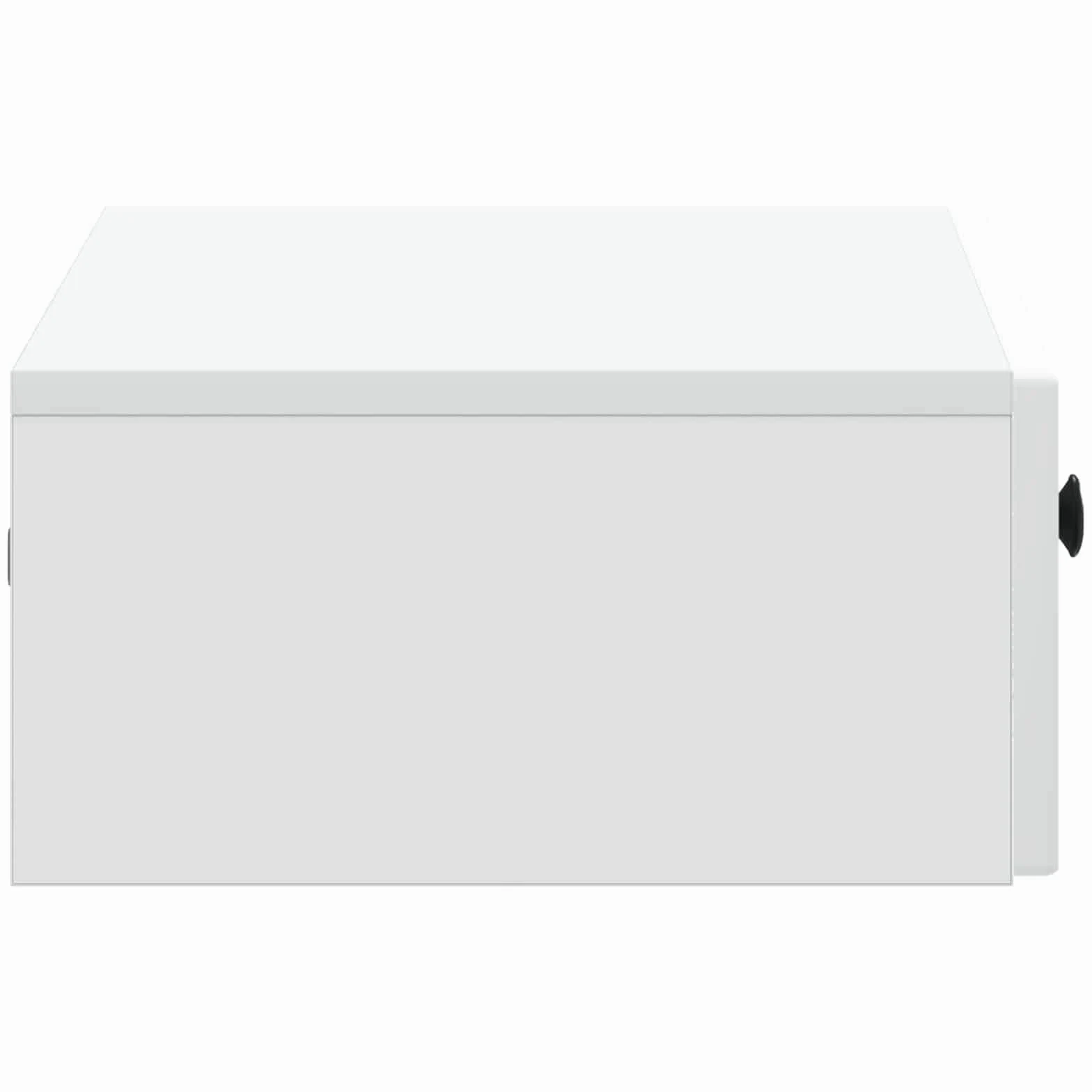 Tavolino da parete bianco in legno 59 x 34,5 x 17 cm con cassetto, spazio e ripiano per soggiorno, ufficio, corridoio, credenza versatile salvaspazio e organizer