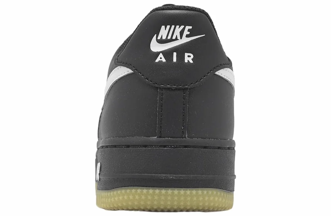 NIKE Air Force 1 HQ1911 001 Black/White-Gum Light Brown Scarpe Nero Suola in Gomma 39